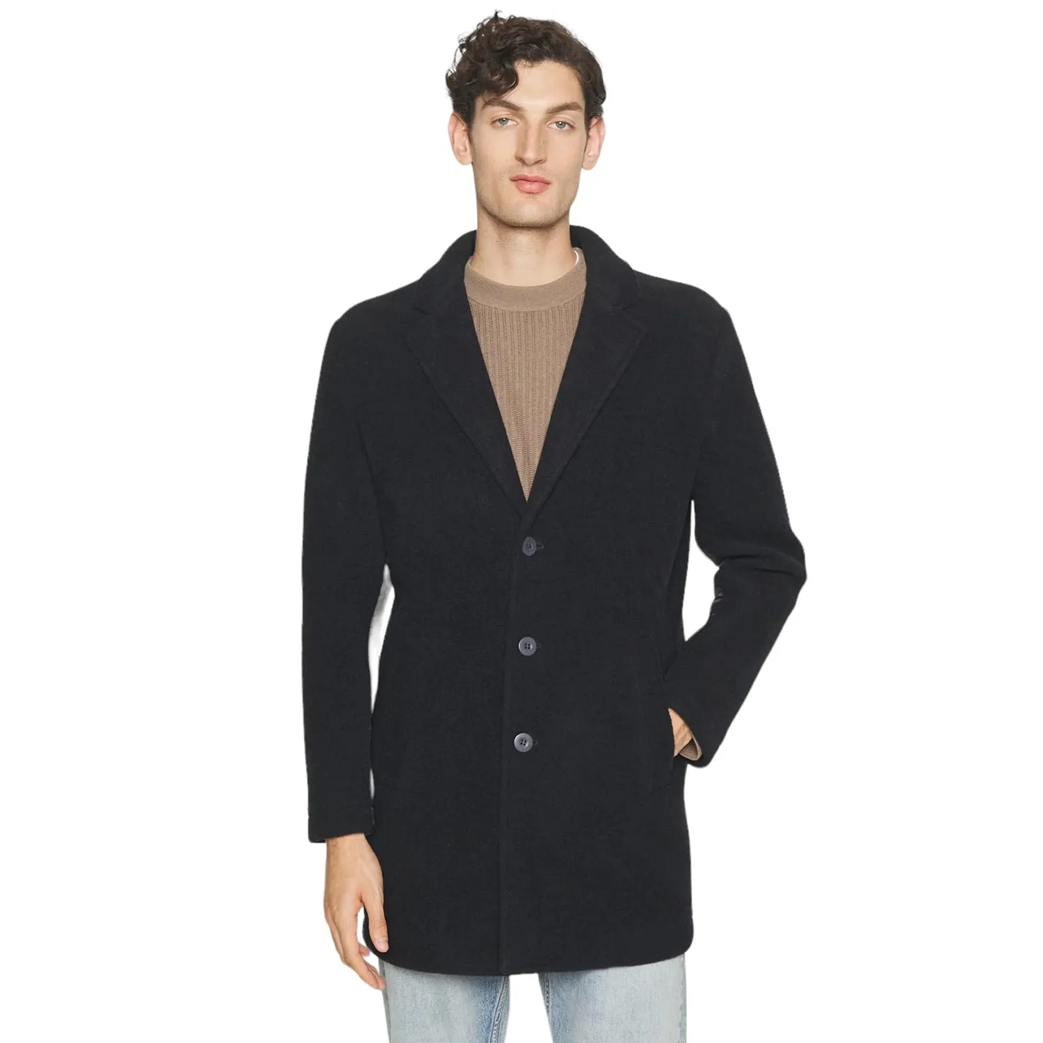 CAPPOTTO IN LANA CON INSERTI NYLON