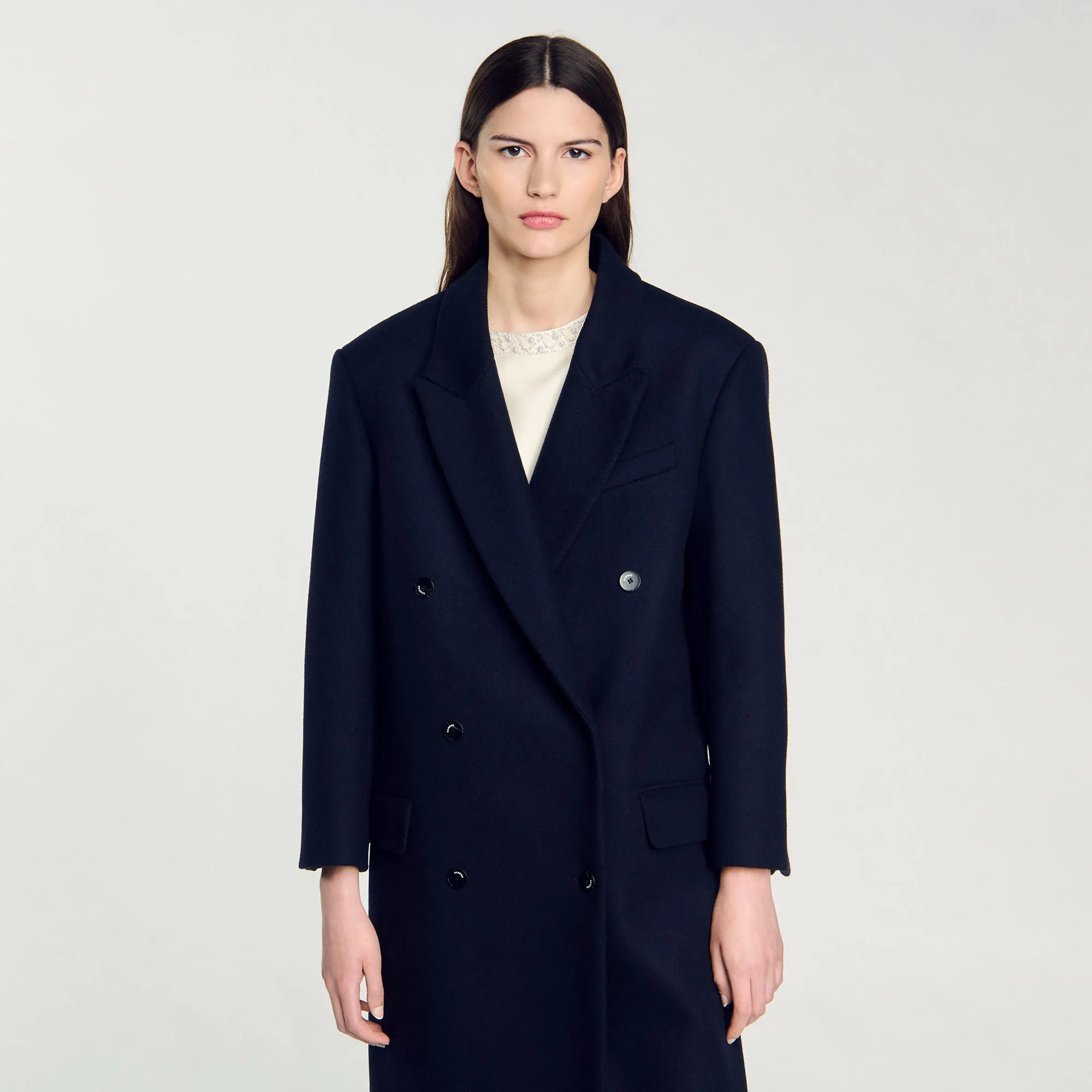 Cappotto lungo in misto lana