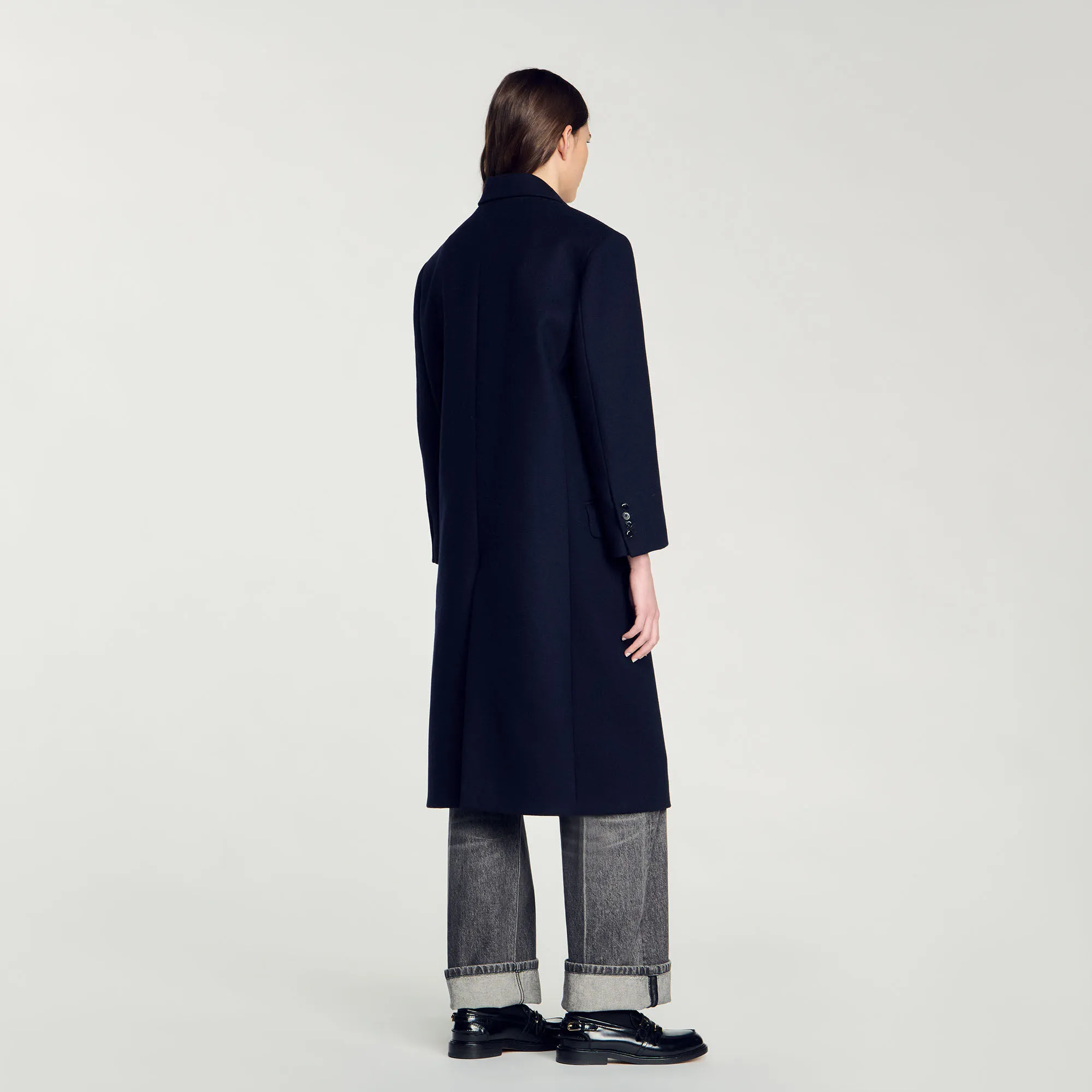 Cappotto lungo in misto lana