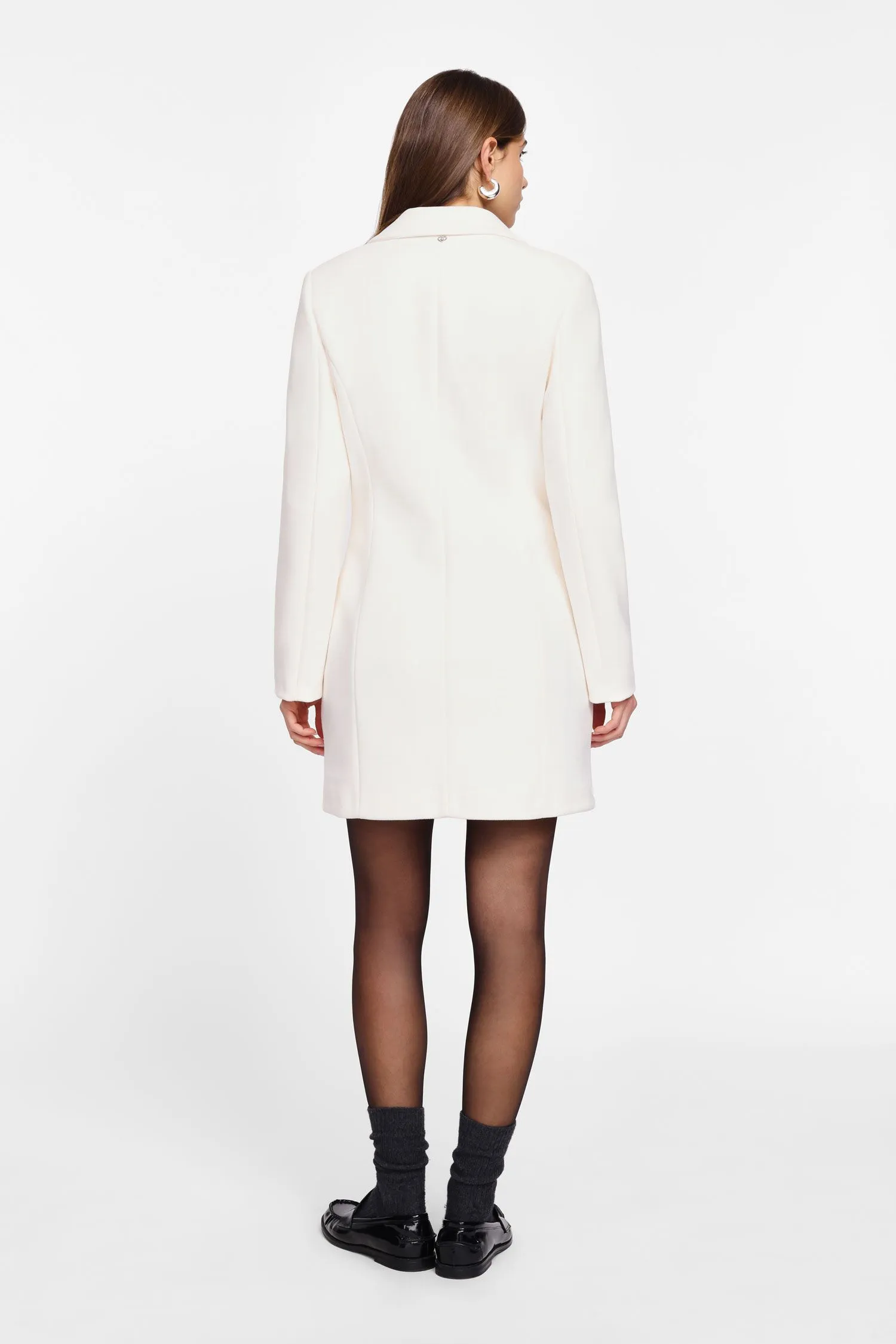  Cappotto lungo monopetto monocolour con rever classici 