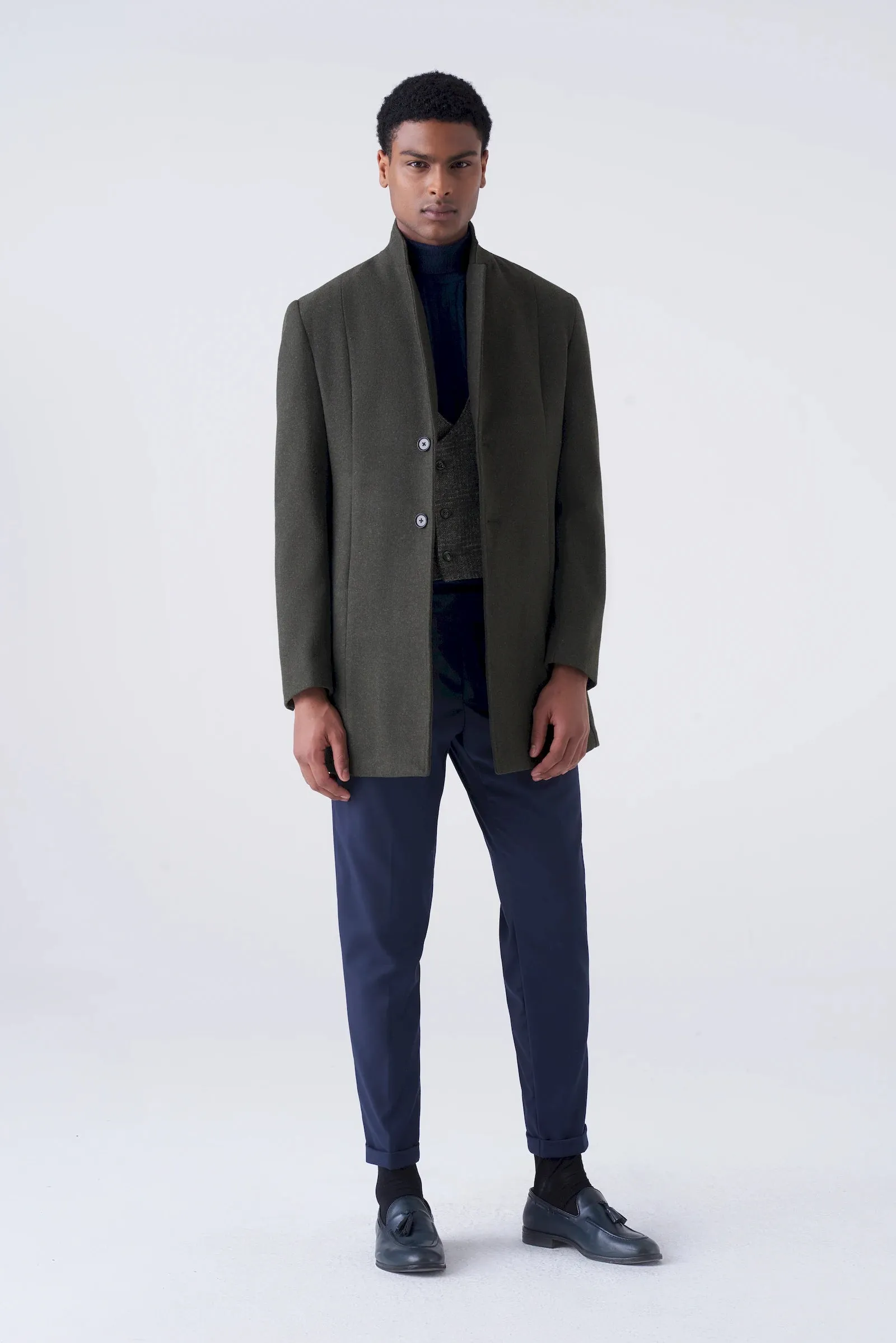 Cappotto minimal collo coreano