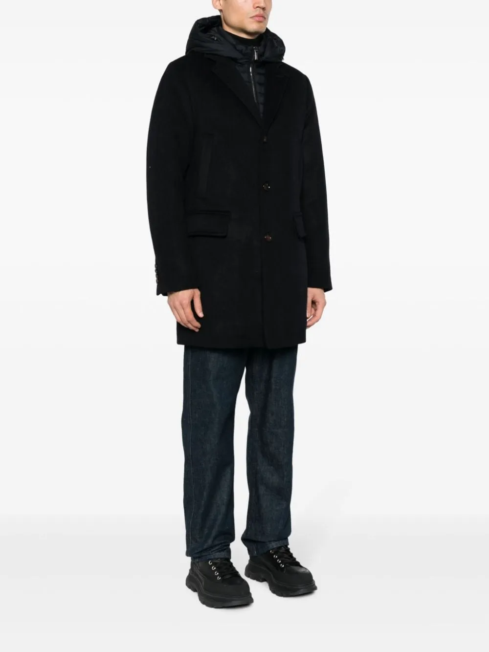 Cappotto Mitchel con cappuccio rimovibile in blu - uomo