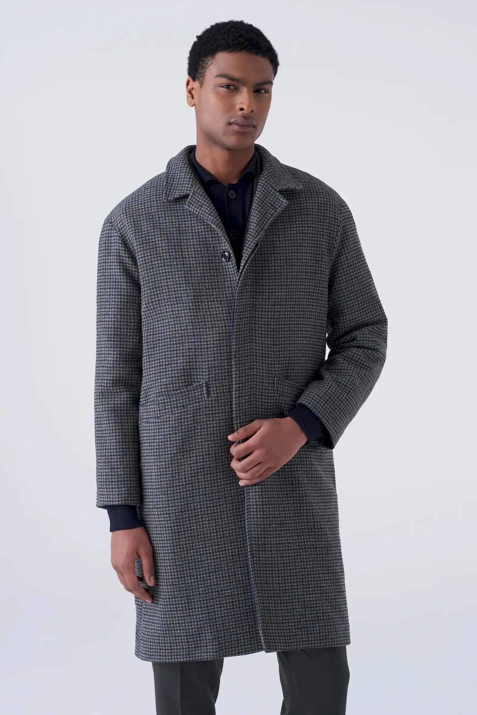 Cappotto over fantasia pied de poule