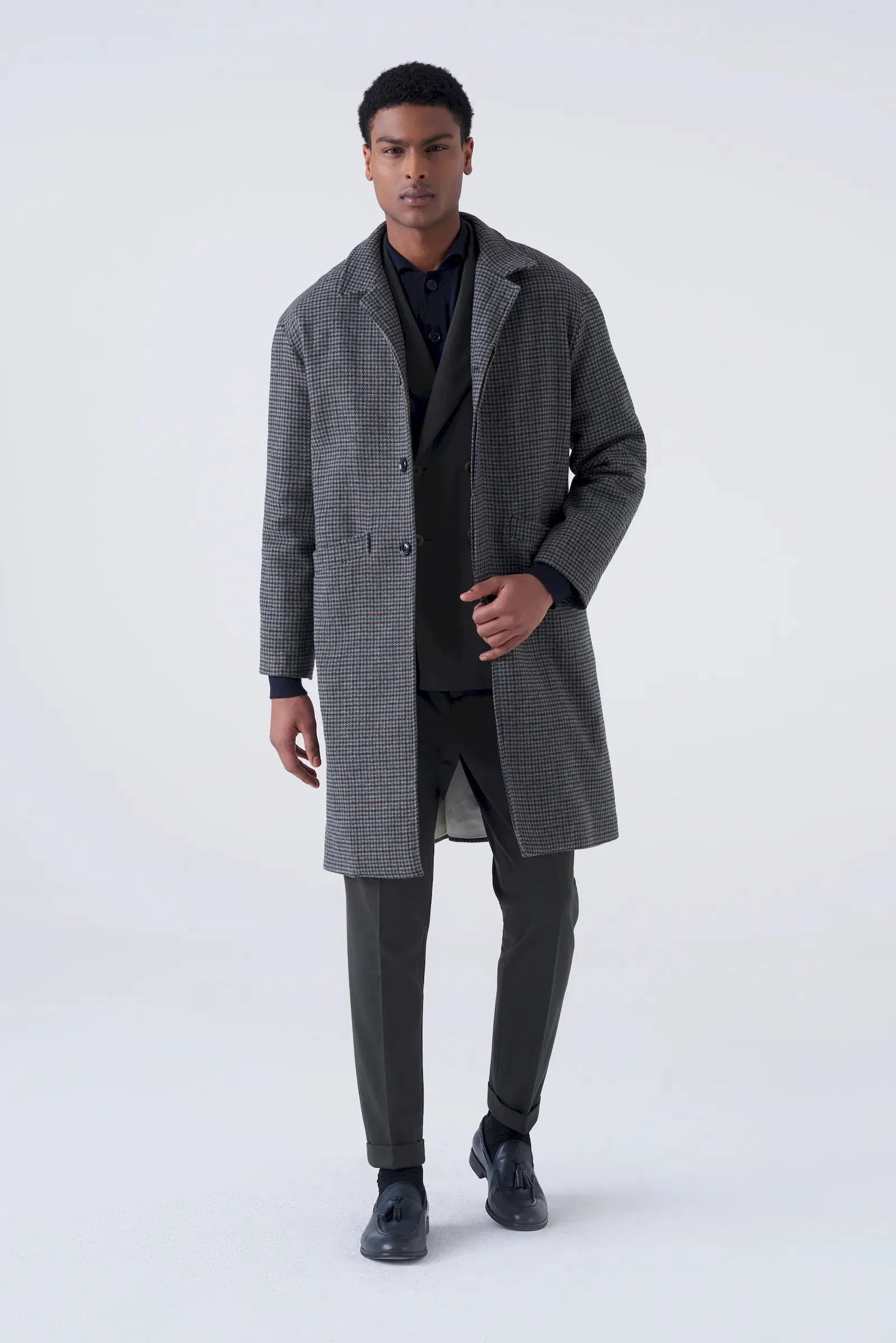 Cappotto over fantasia pied de poule