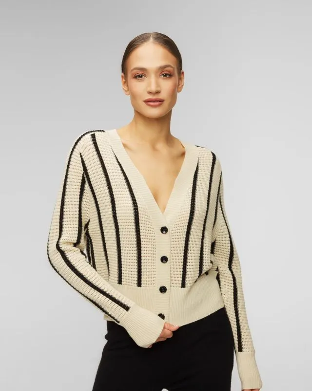 Cardigan beige in lana e cashmere da donna Allude
