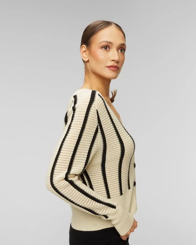 Cardigan beige in lana e cashmere da donna Allude