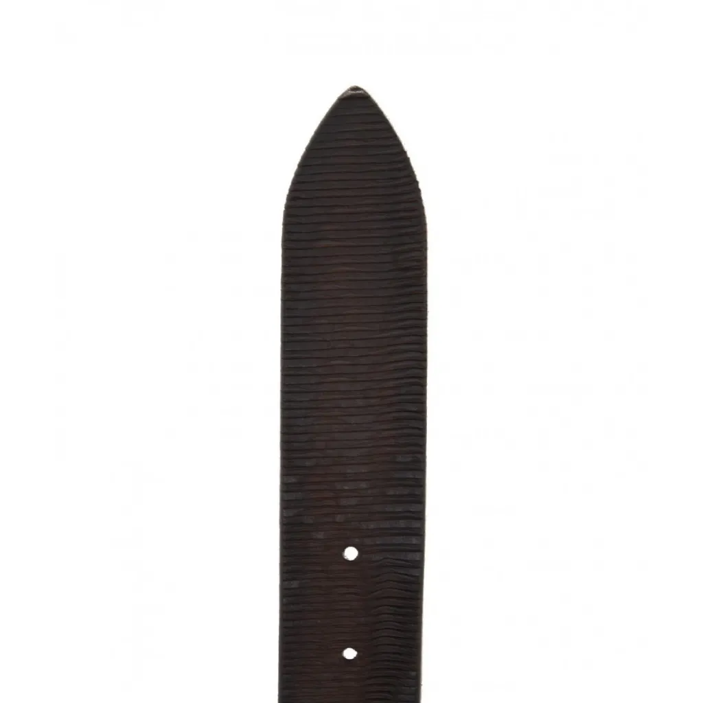 Cintura in pelle con struttura marrone