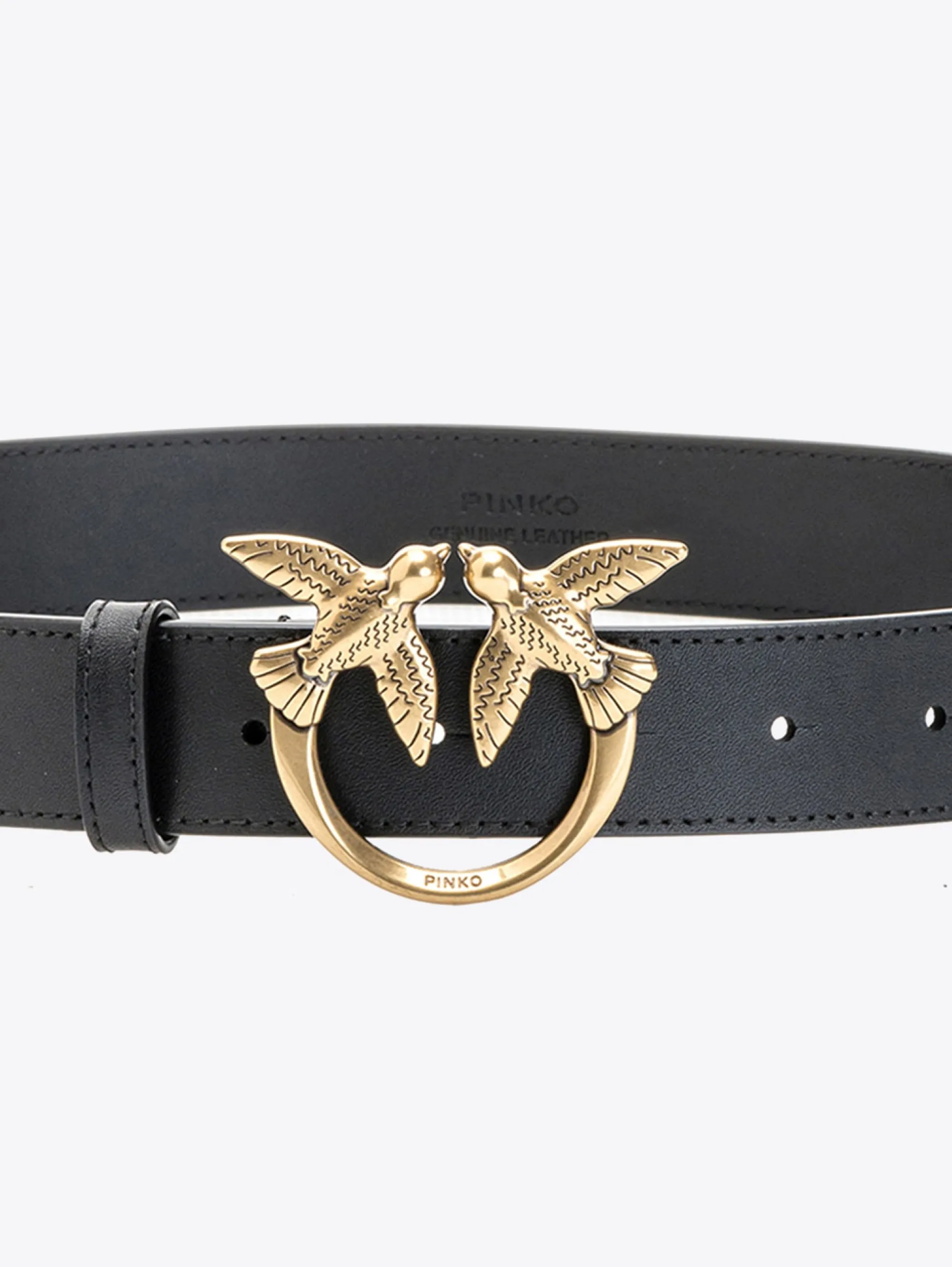 Cintura in Pelle Media Nero