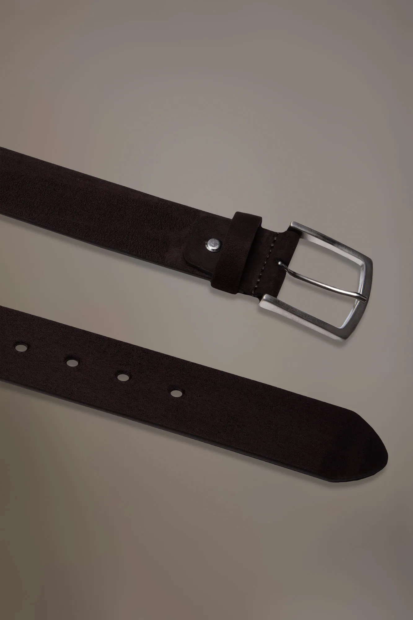 Cintura uomo in suede misto pelle brown
