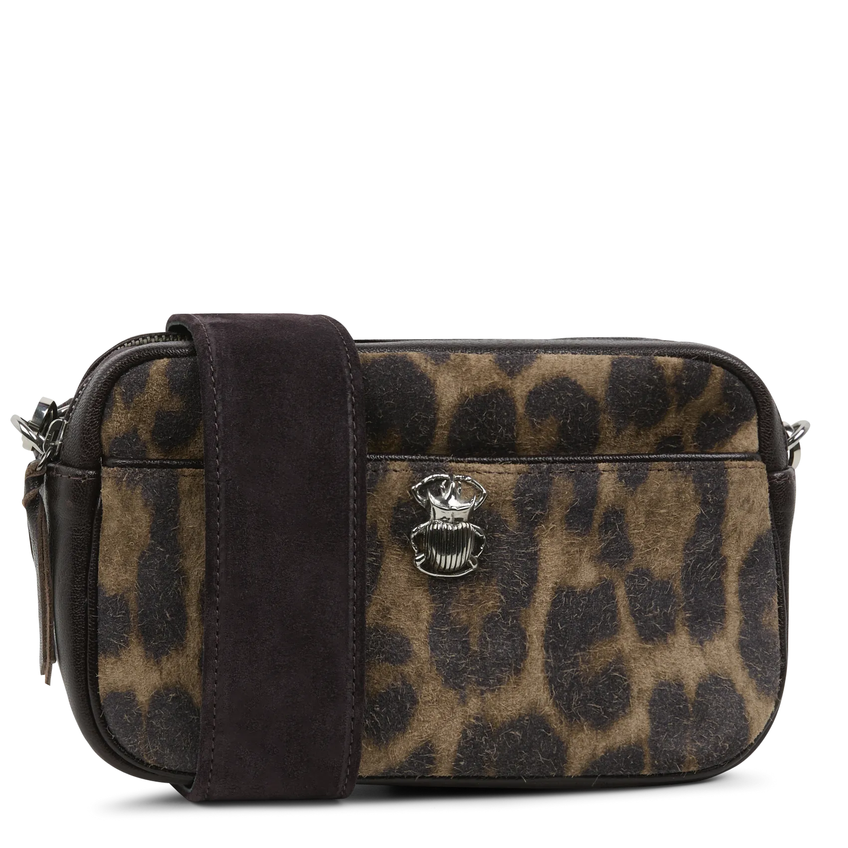  CLARIS VIROT   LILY - Borsa a tracolla in pelle stampata | Marrone