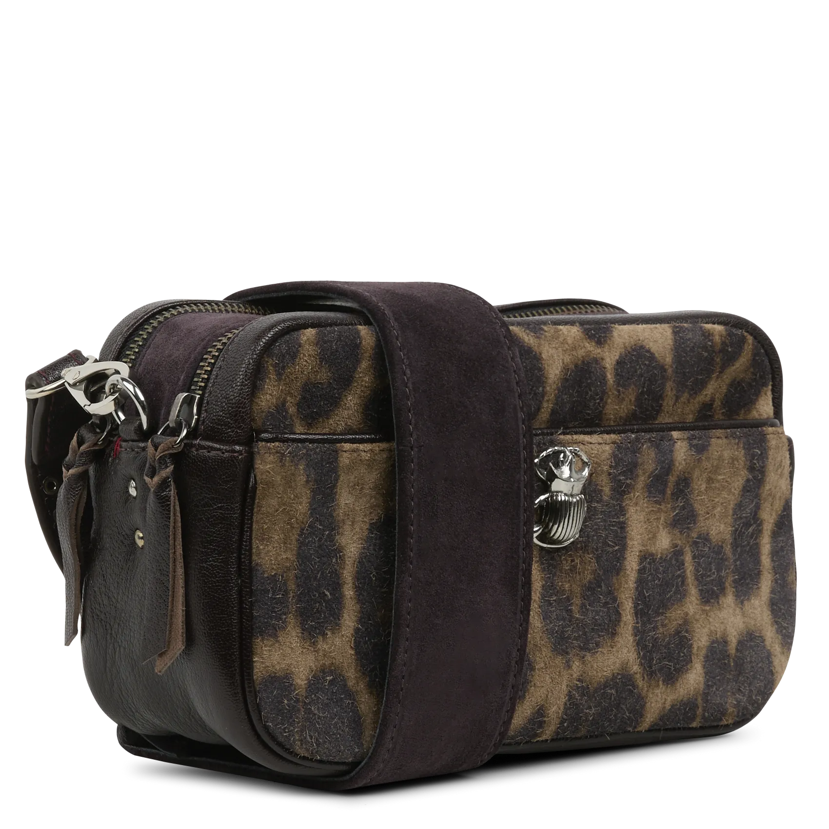  CLARIS VIROT   LILY - Borsa a tracolla in pelle stampata | Marrone