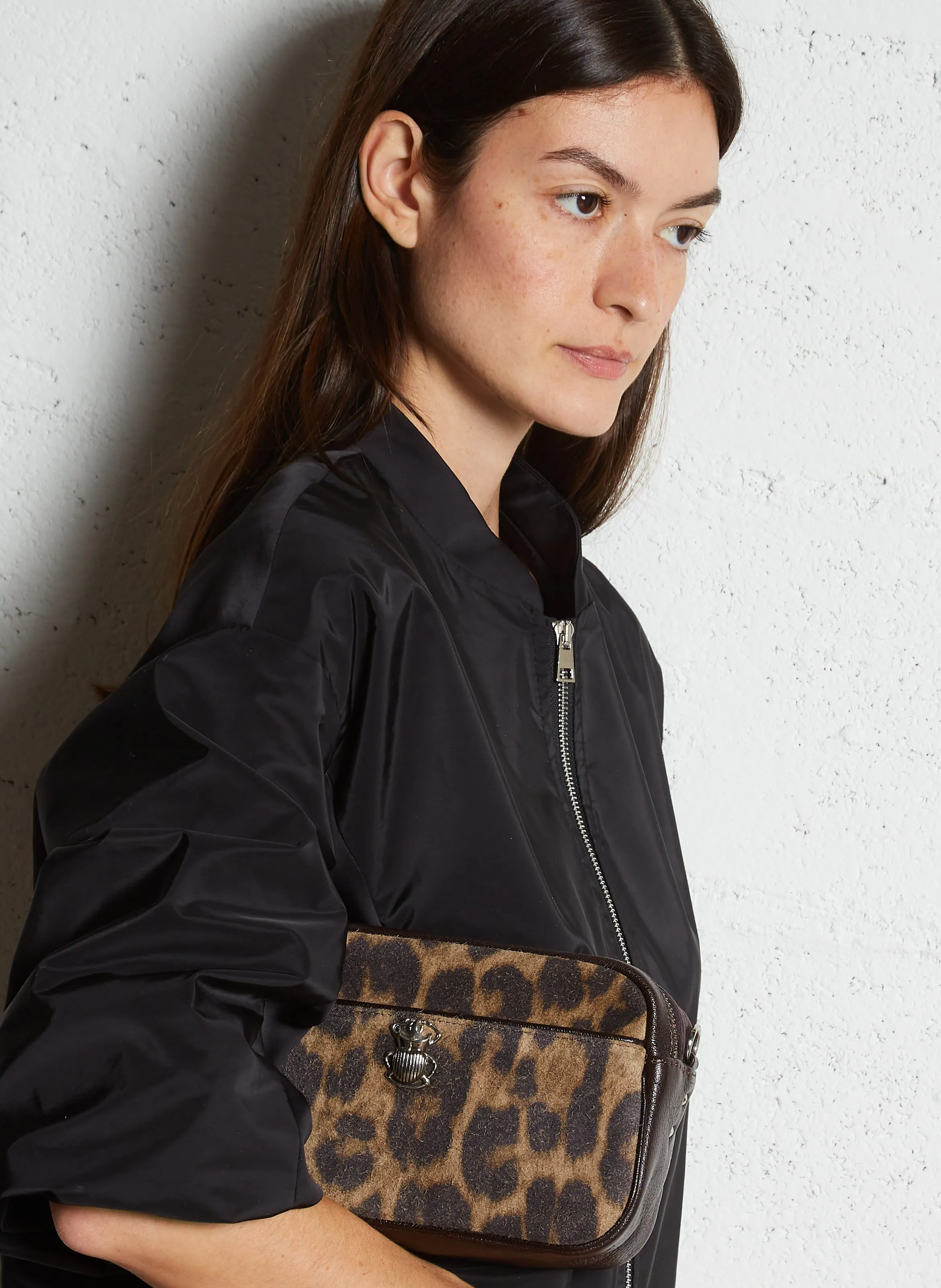  CLARIS VIROT   LILY - Borsa a tracolla in pelle stampata | Marrone