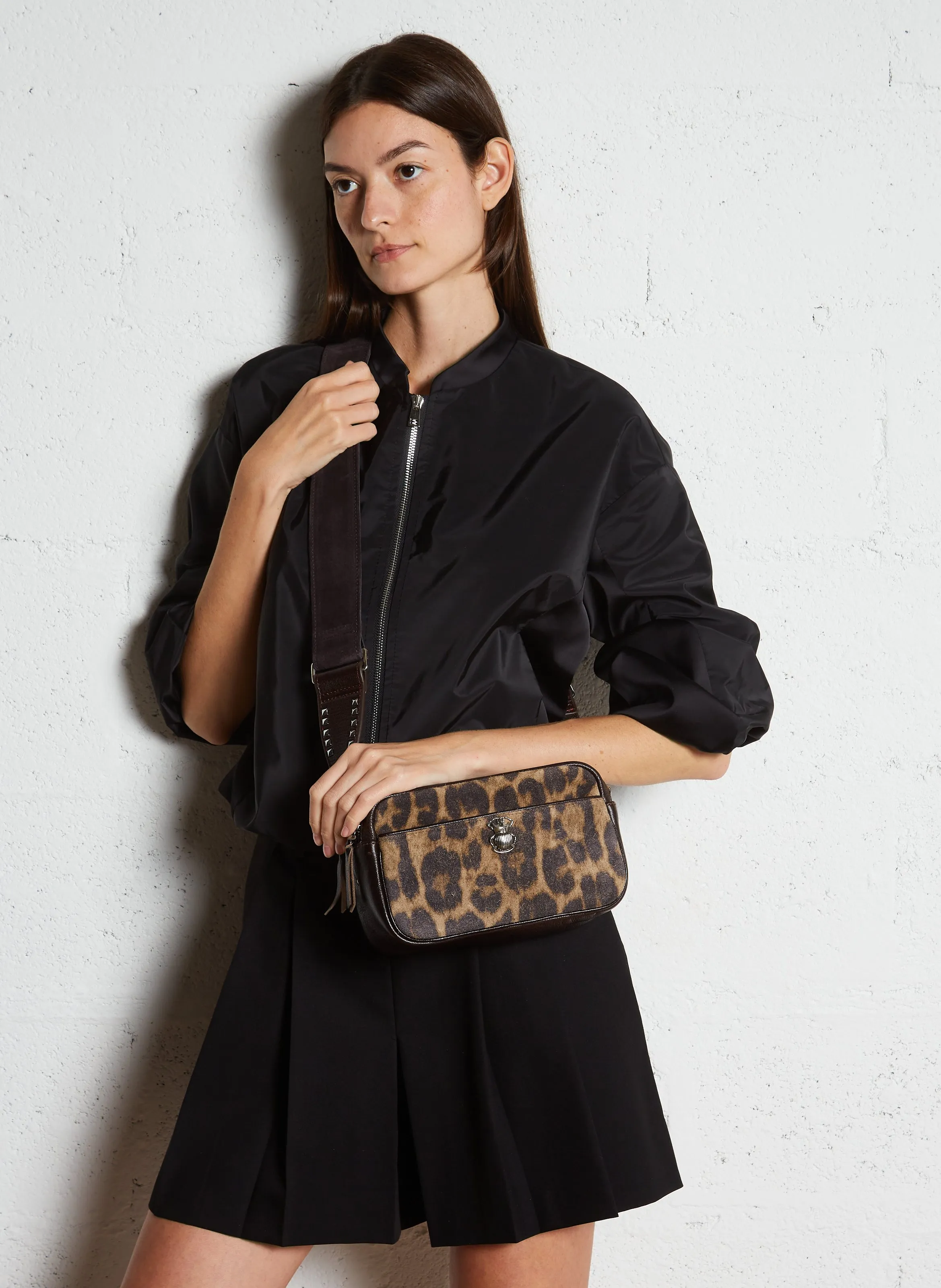  CLARIS VIROT   LILY - Borsa a tracolla in pelle stampata | Marrone