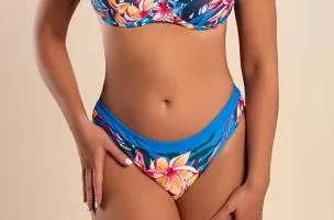 Costume due pezzi con reggiseno imbottito, colore azzurro