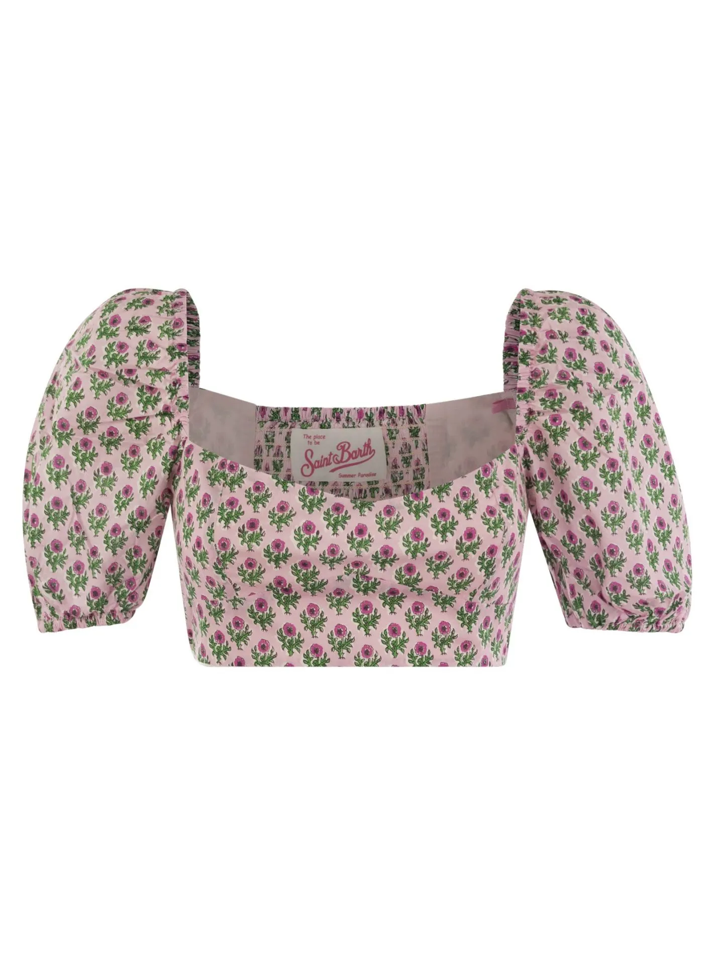Crop top con stampa floreale