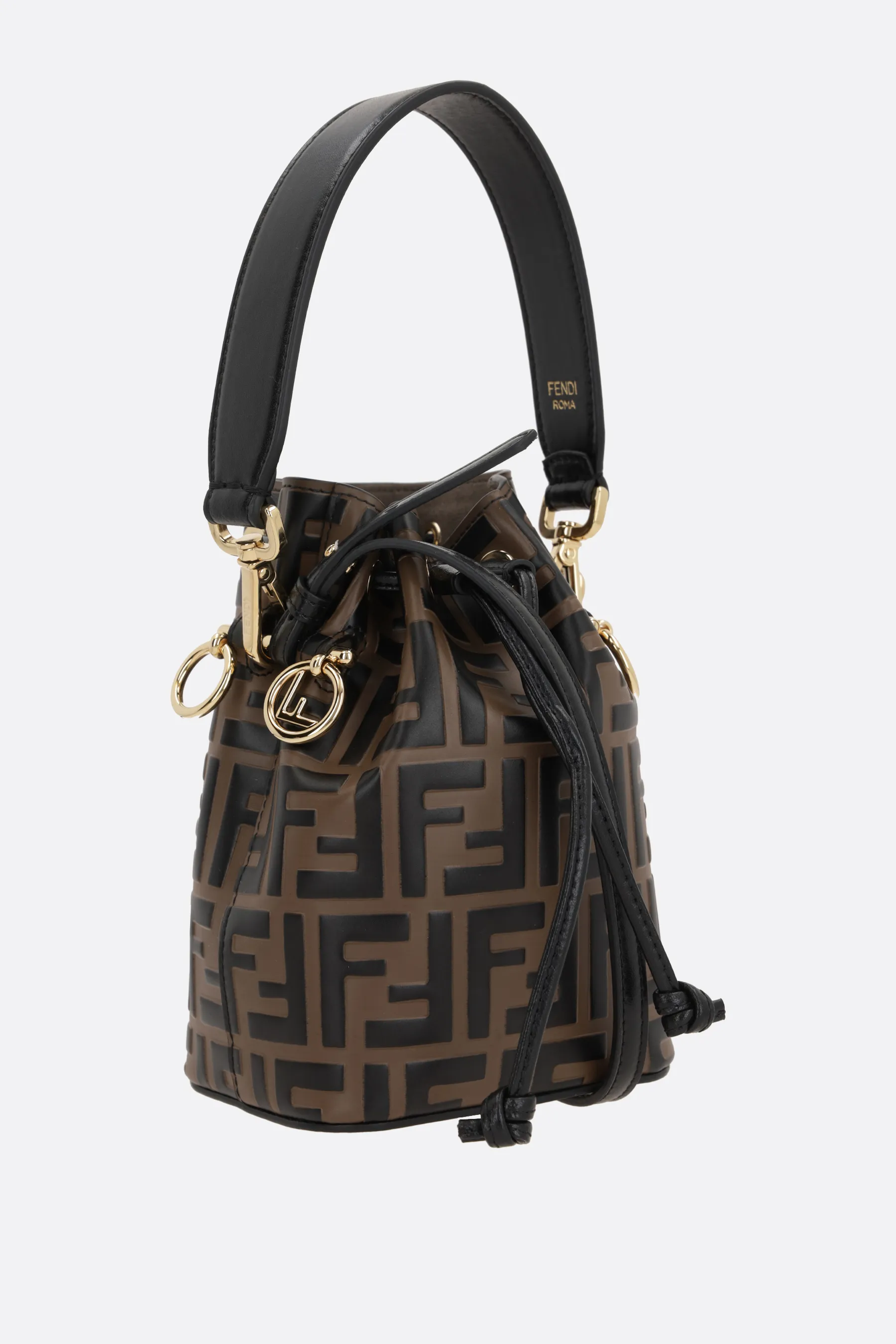  FENDI borsa a secchiello Mon Tresor mini in pelle FF 