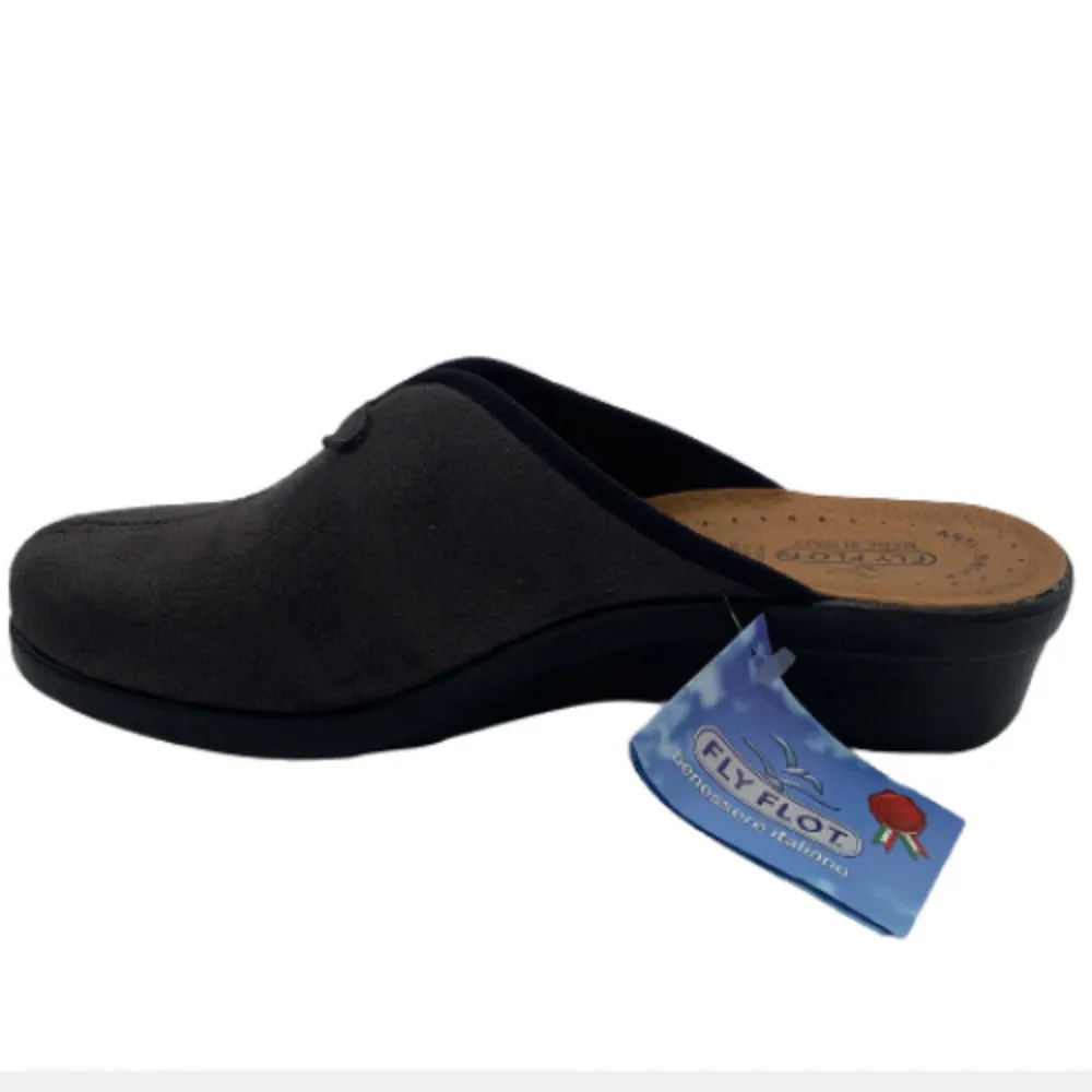 Fly Flot - Art. L7859 WE - PANTOFOLA DA DONNA - COLORE ANTRACITE- TESSUTO VELLUTO