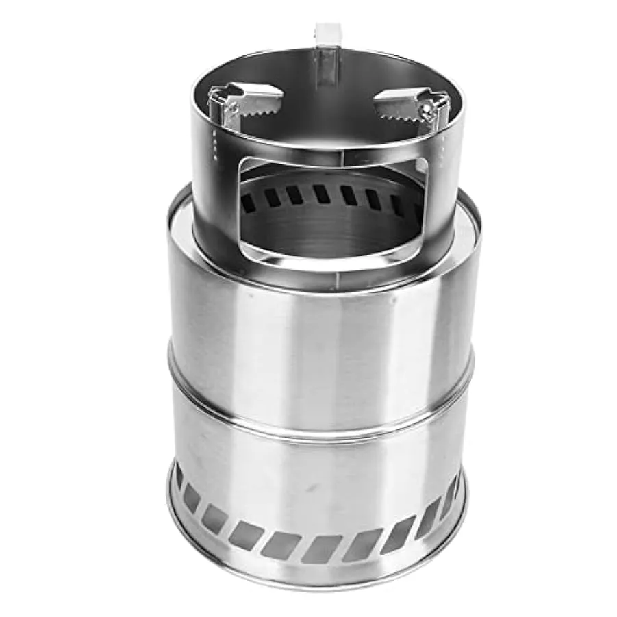 Gedourain Stufa da Campeggio a Legna, stufe a Legna da Zaino in Spalla Resistenti all’Usura Staccabili potabili in Acciaio Inoss