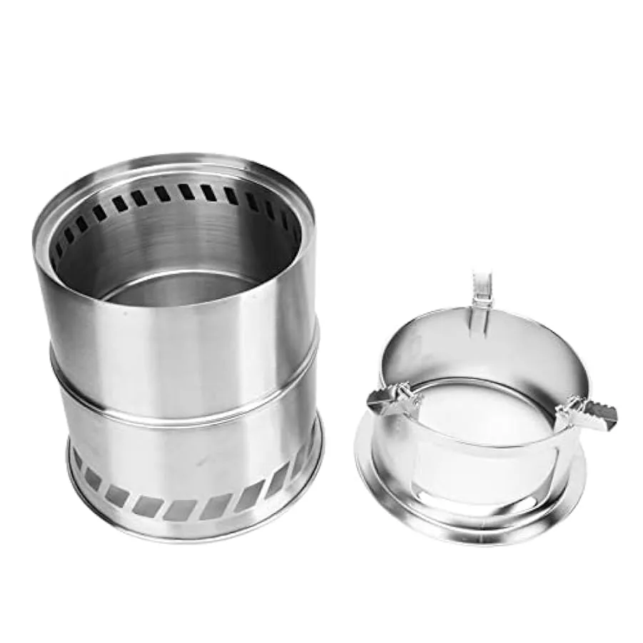 Gedourain Stufa da Campeggio a Legna, stufe a Legna da Zaino in Spalla Resistenti all’Usura Staccabili potabili in Acciaio Inoss