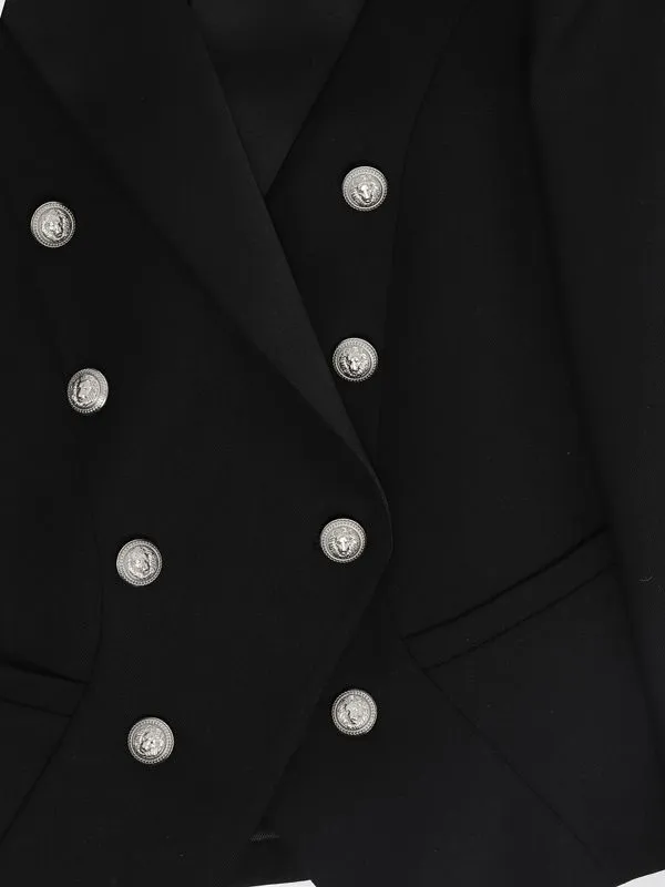 Giacca bambina Balmain in lana stretch Nero