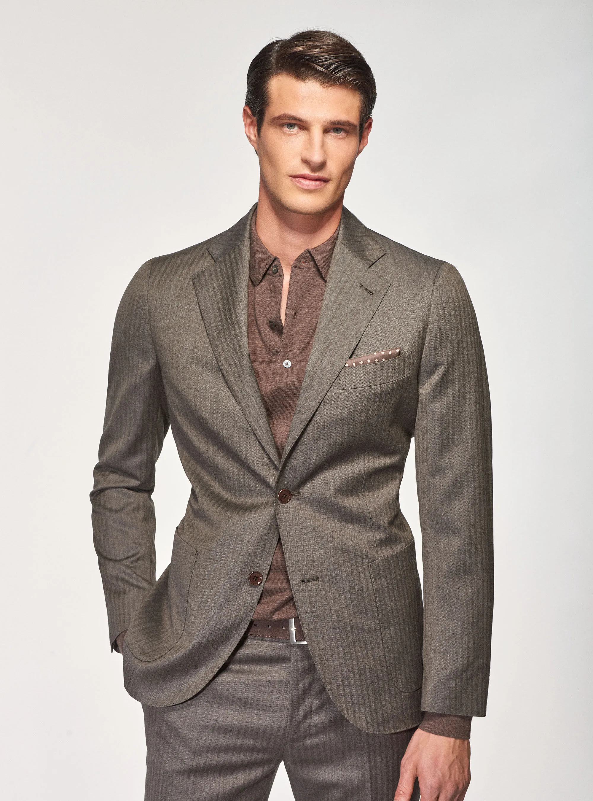 Giacca per abito in lana spigata superfine 110's Vitale Barberis Canonico