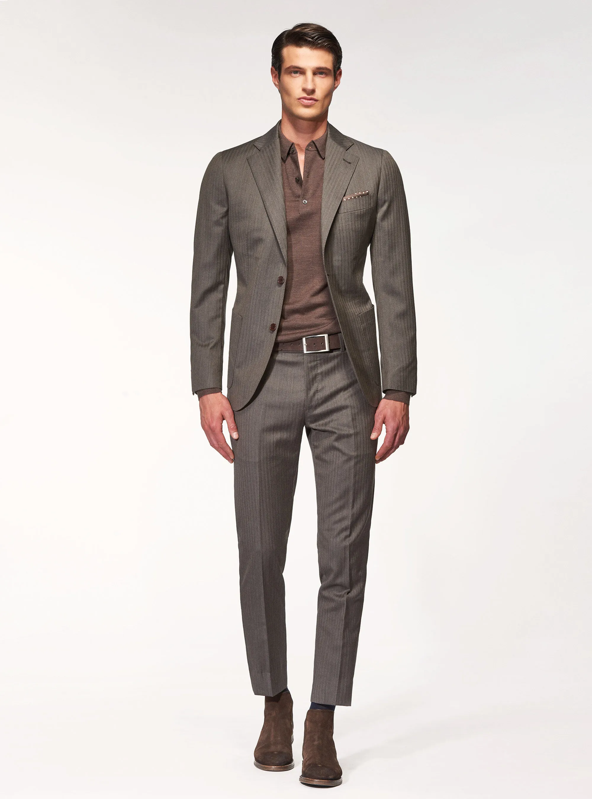Giacca per abito in lana spigata superfine 110's Vitale Barberis Canonico