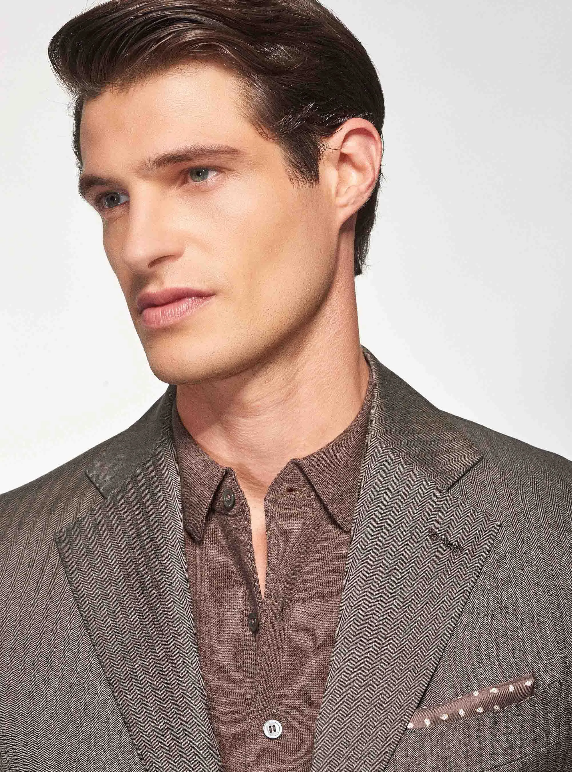 Giacca per abito in lana spigata superfine 110's Vitale Barberis Canonico