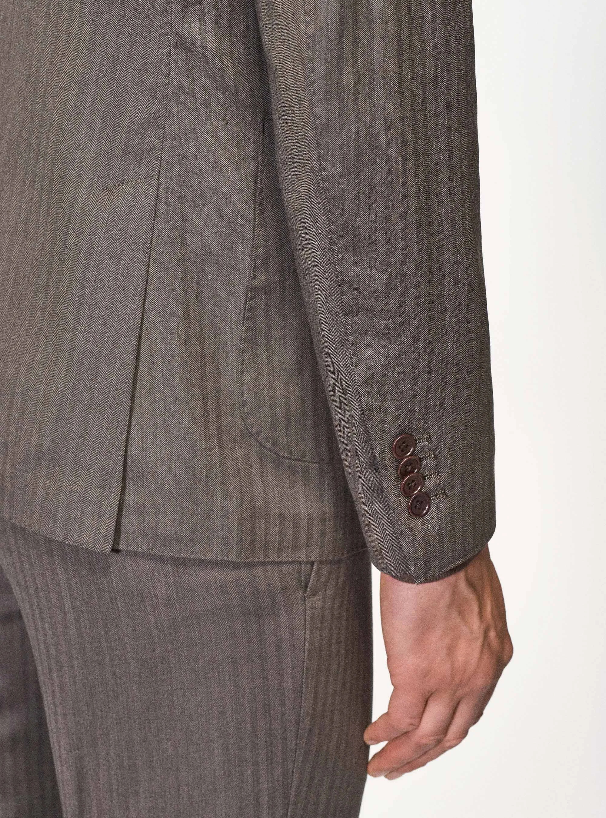 Giacca per abito in lana spigata superfine 110's Vitale Barberis Canonico
