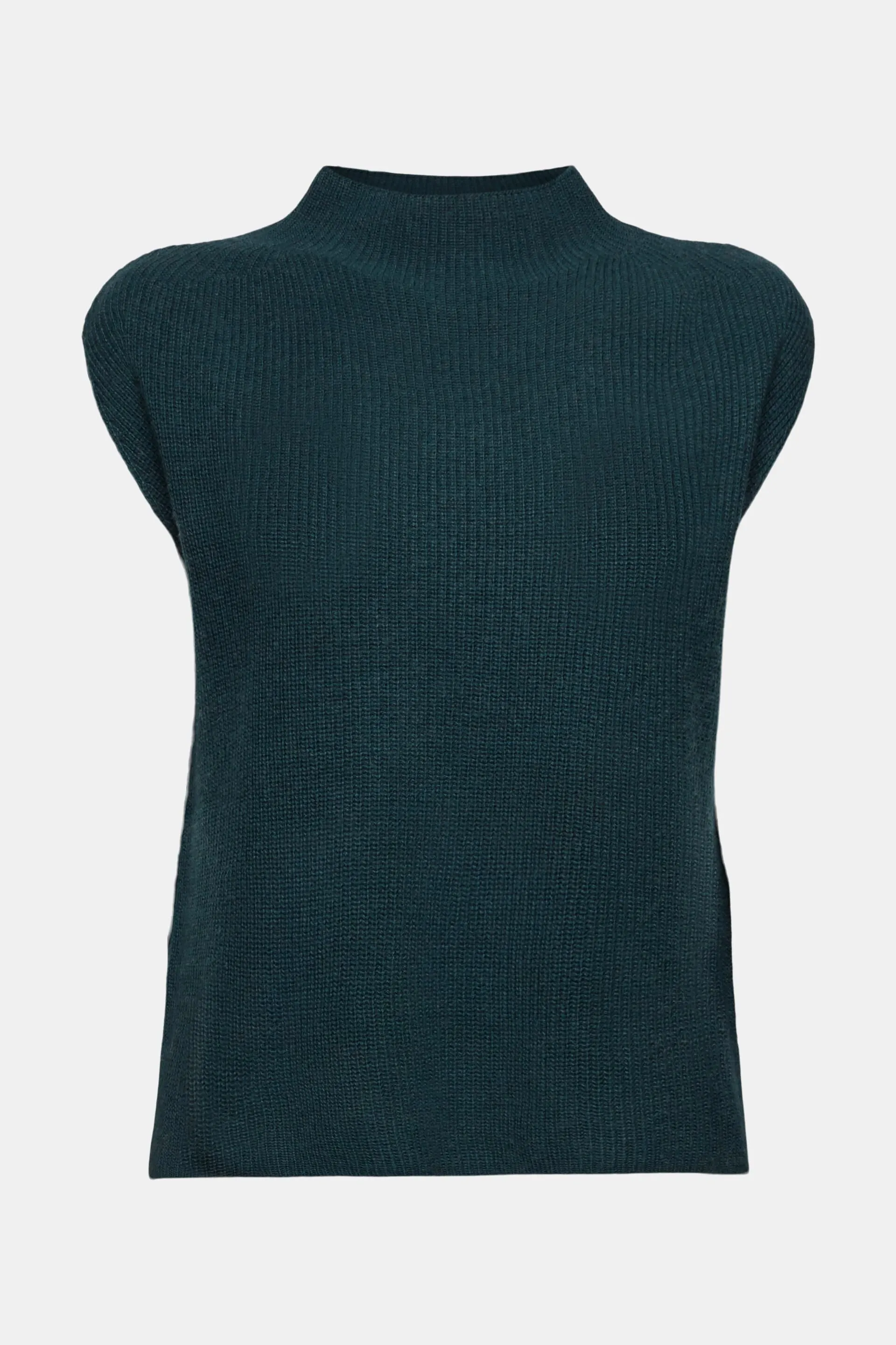 Gilet in maglia a coste in misto lana
