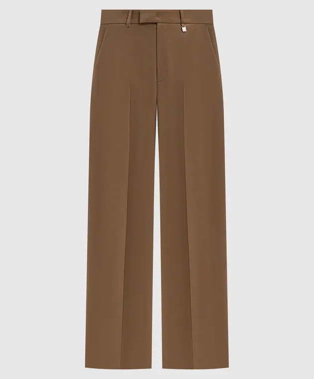 Giuseppe Di Morabito Milano Pantaloni in lana marrone con logo 03PFPA10203229