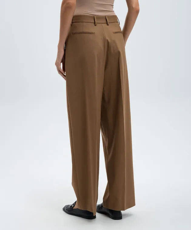 Giuseppe Di Morabito Milano Pantaloni in lana marrone con logo 03PFPA10203229
