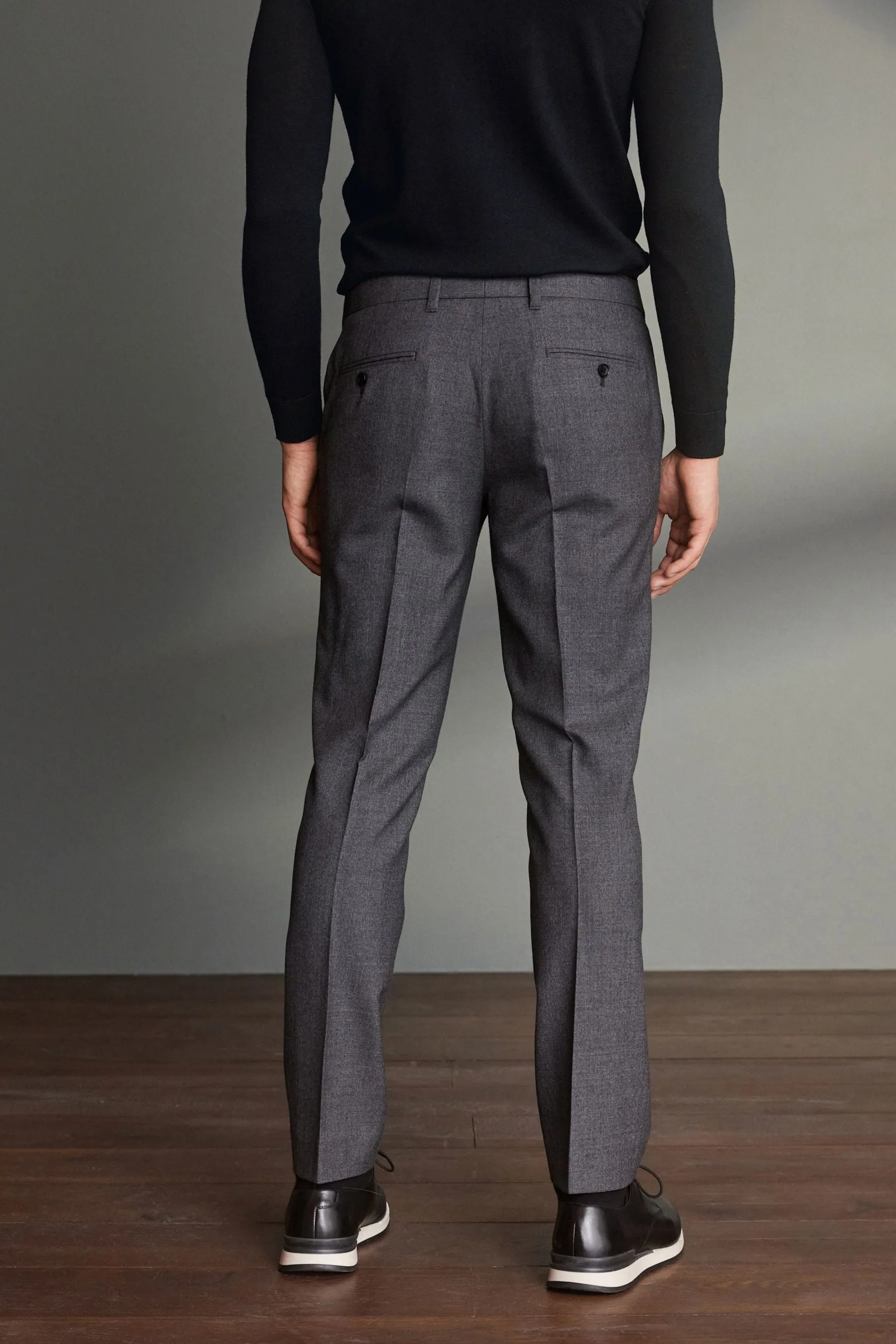 Grigio  - Signature - Pantaloni in 100% lana con vita Motion Flex