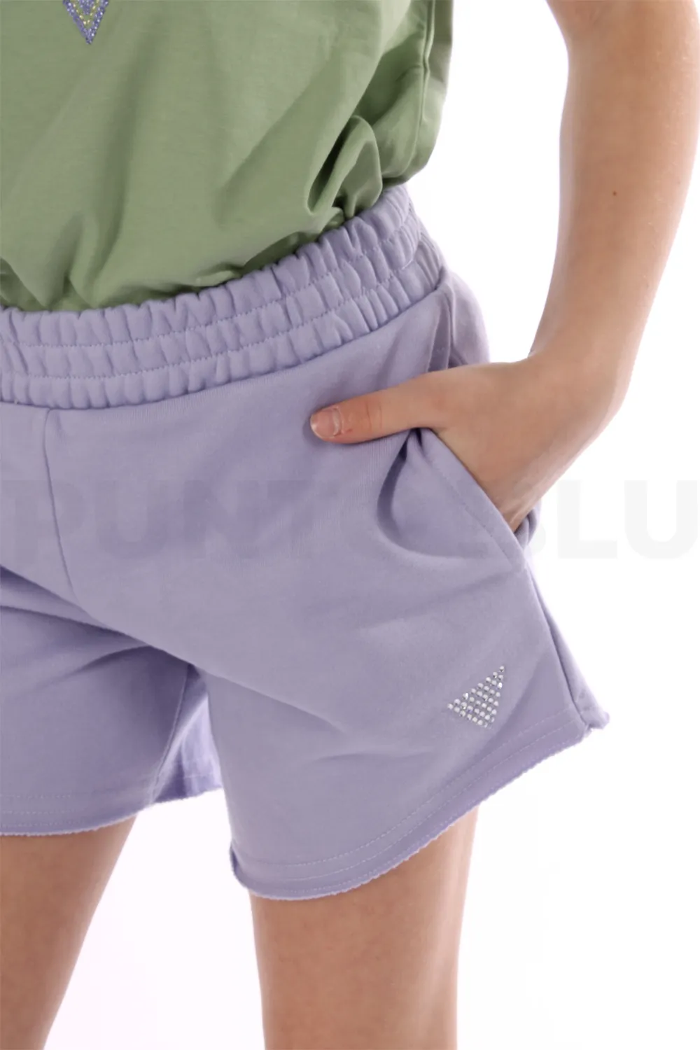 GUESS | BERMUDA IN COTONE LILLA RAGAZZA - Punto Blu