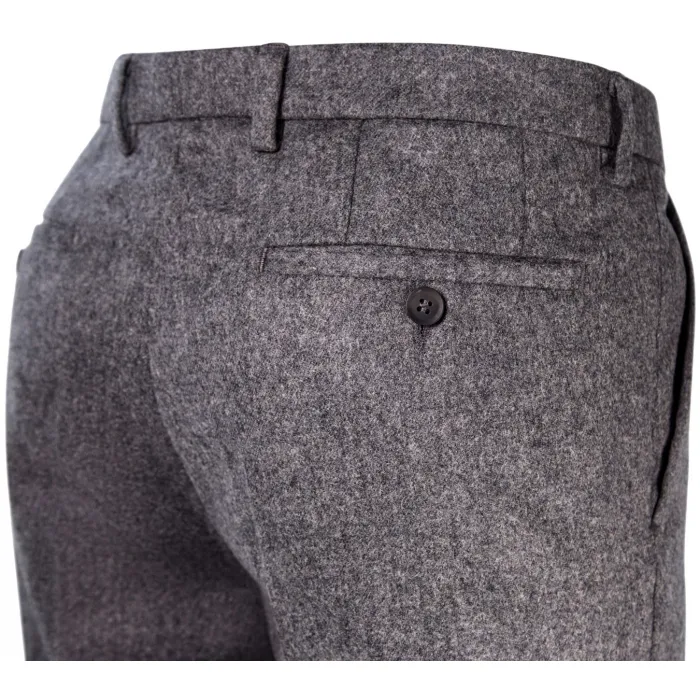 Henk ter Horst Pantaloni chino di tendenza in misto lana slim fit Grigio