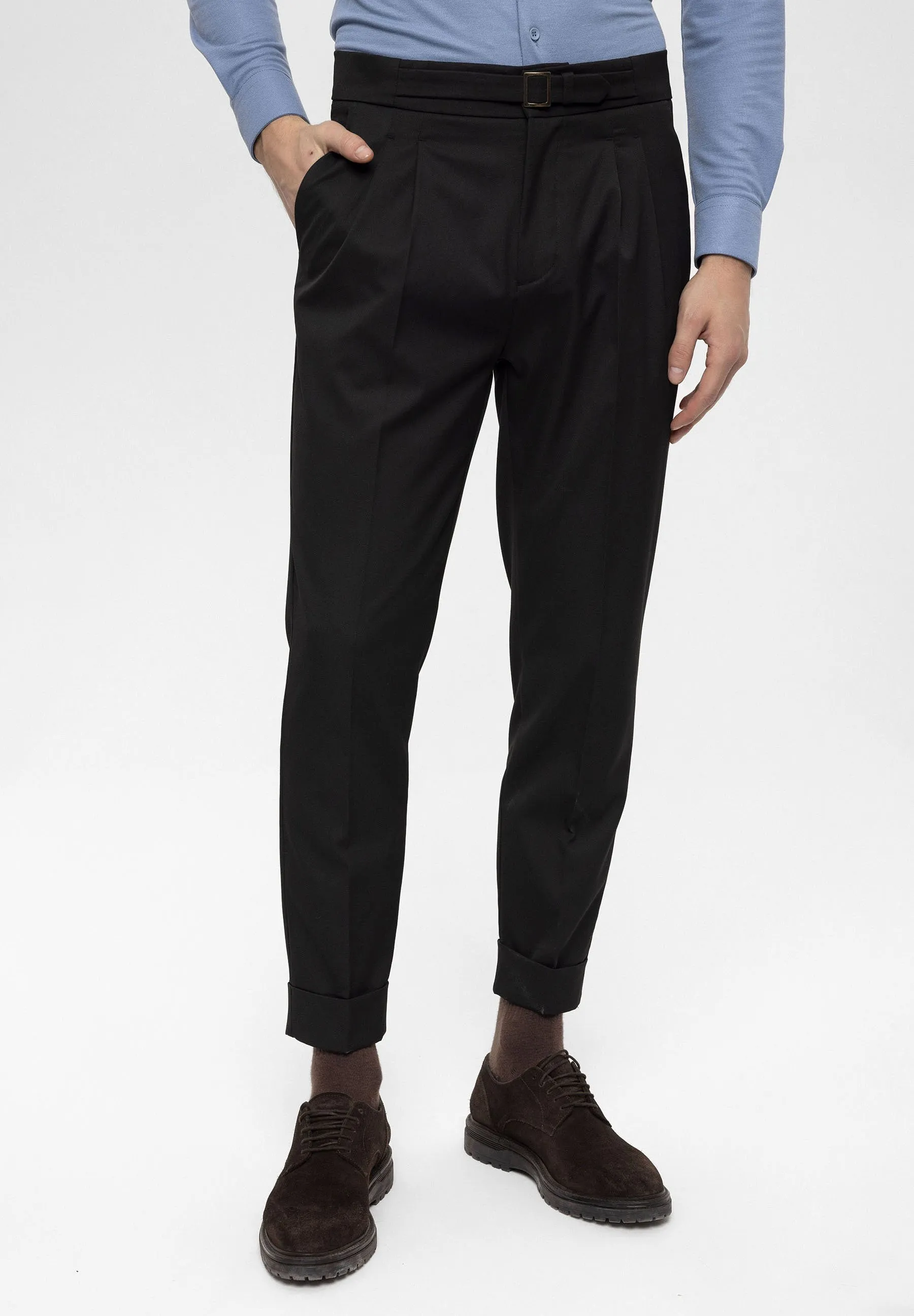 HIGH WAIST PLEATED - Pantaloni