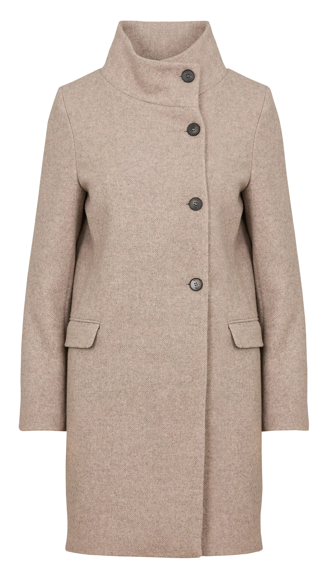  IKKS   Cappotto a bottoni asimmetrici in misto lana | Beige