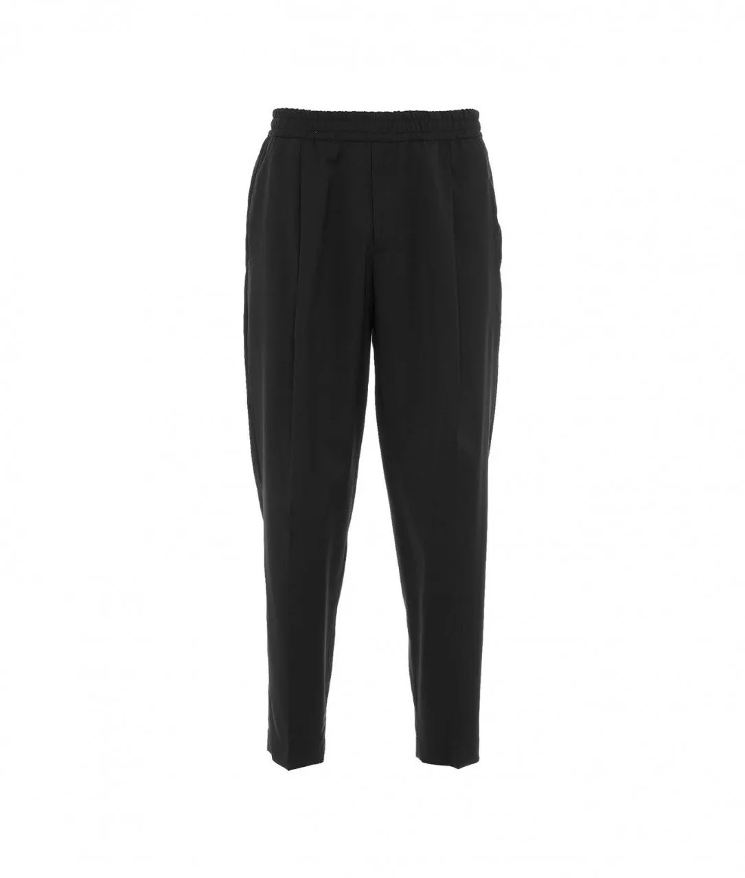 Joggers in lana vergine nero nero