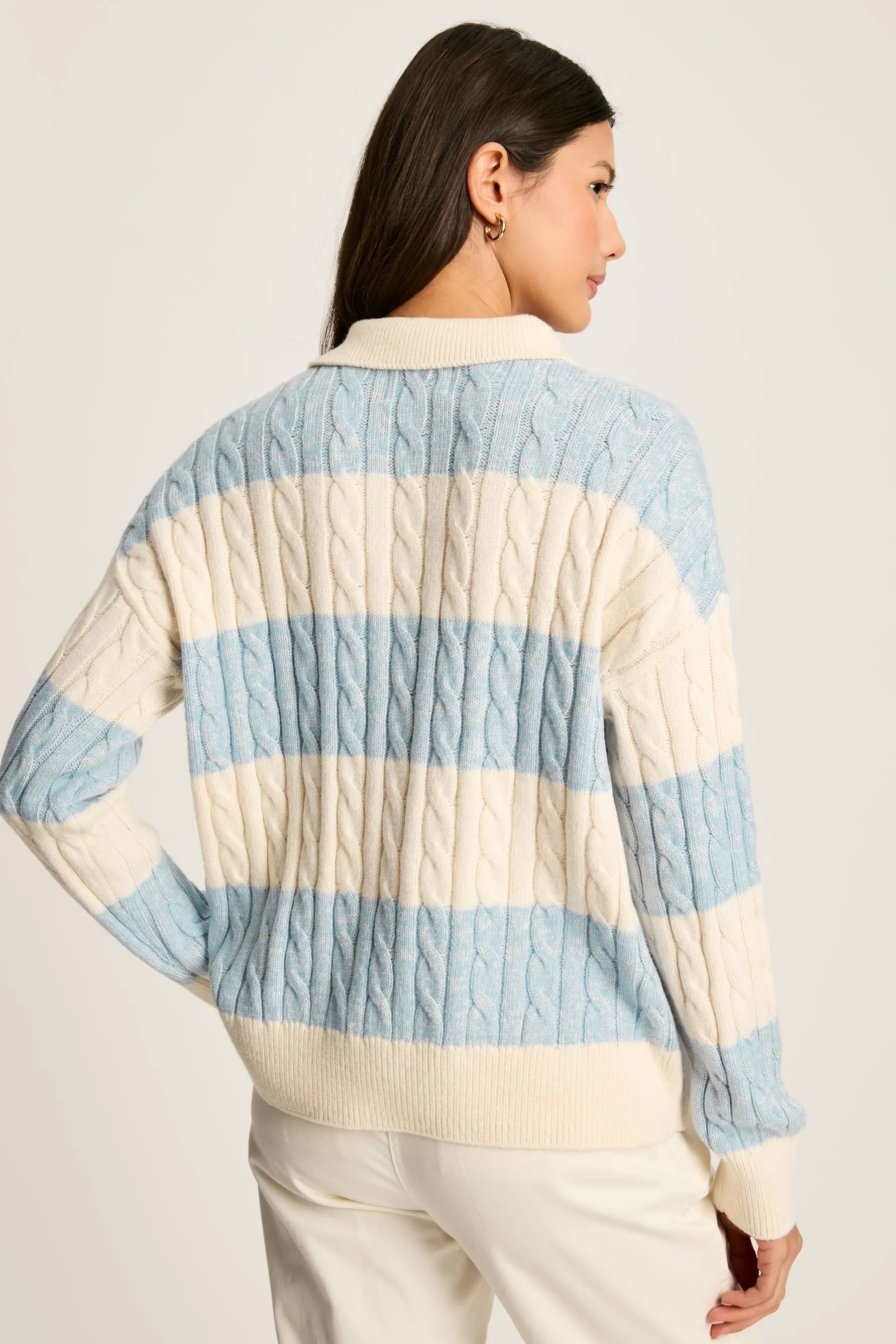 Joules Love All - Maglia lavorata a trecce con colletto con bottoni