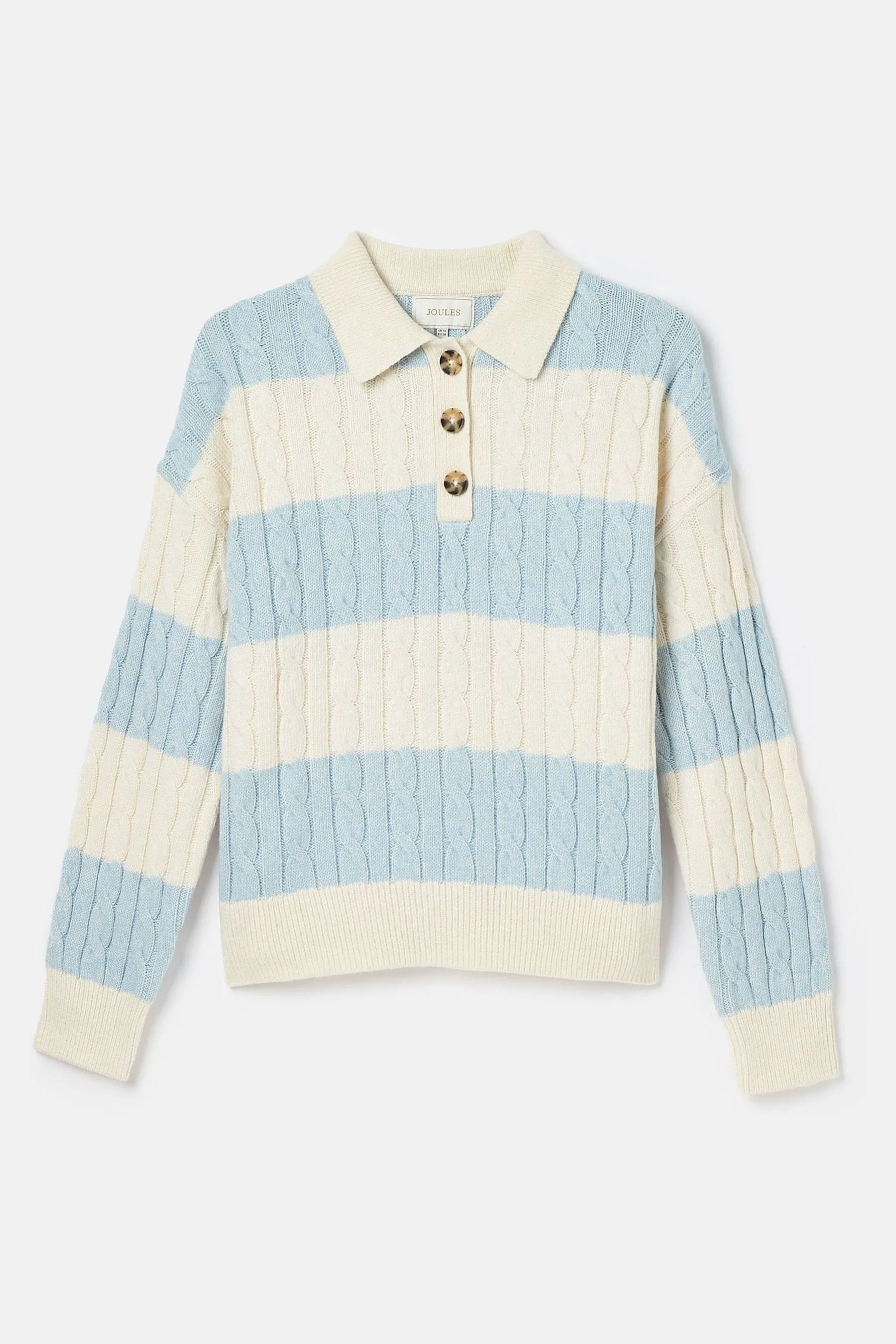 Joules Love All - Maglia lavorata a trecce con colletto con bottoni