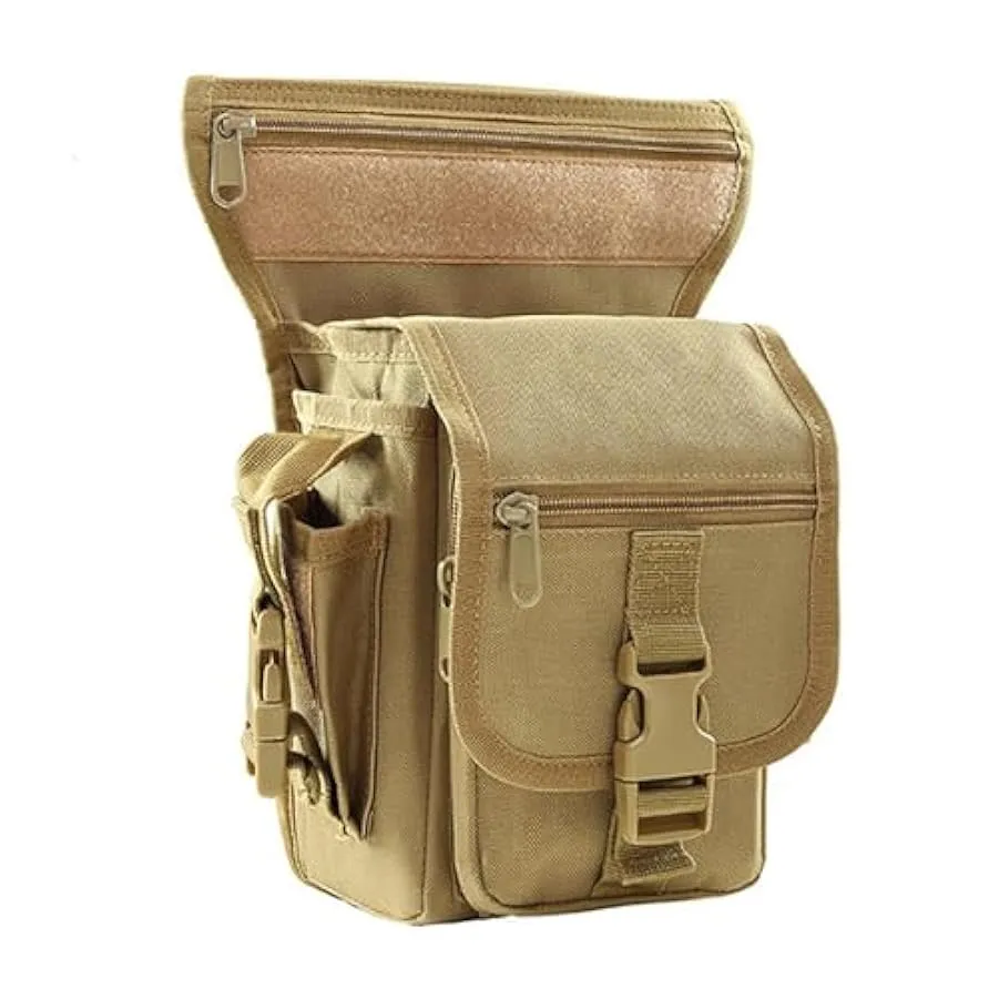 Kabxhueo Borsa da Gamba Marsupio Cosciale Tattico Militare Borsa Gamba Moto Borsa a Coscia Zaino a Vita per Il Motociclismo Cicl