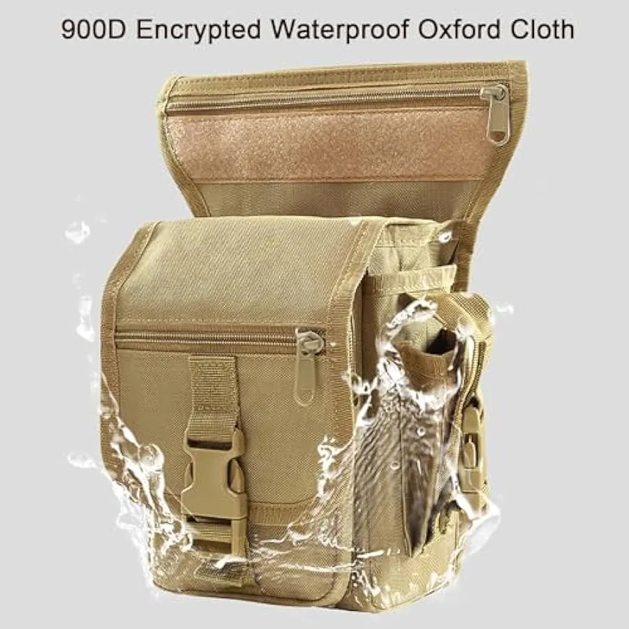 Kabxhueo Borsa da Gamba Marsupio Cosciale Tattico Militare Borsa Gamba Moto Borsa a Coscia Zaino a Vita per Il Motociclismo Cicl