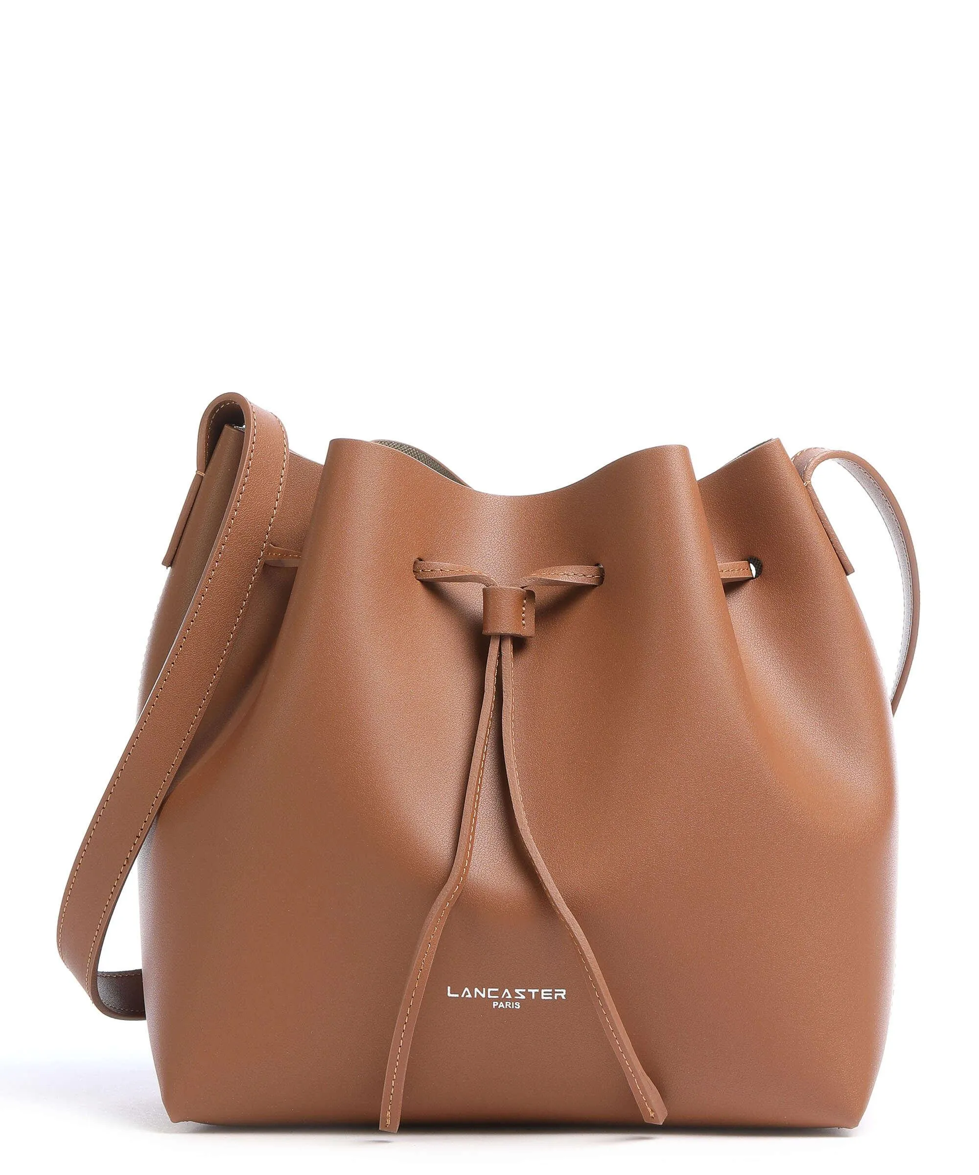  Lancaster Pur & Element City Americanino Borsa a secchiello pelle di vacchetta finemente grana camel  