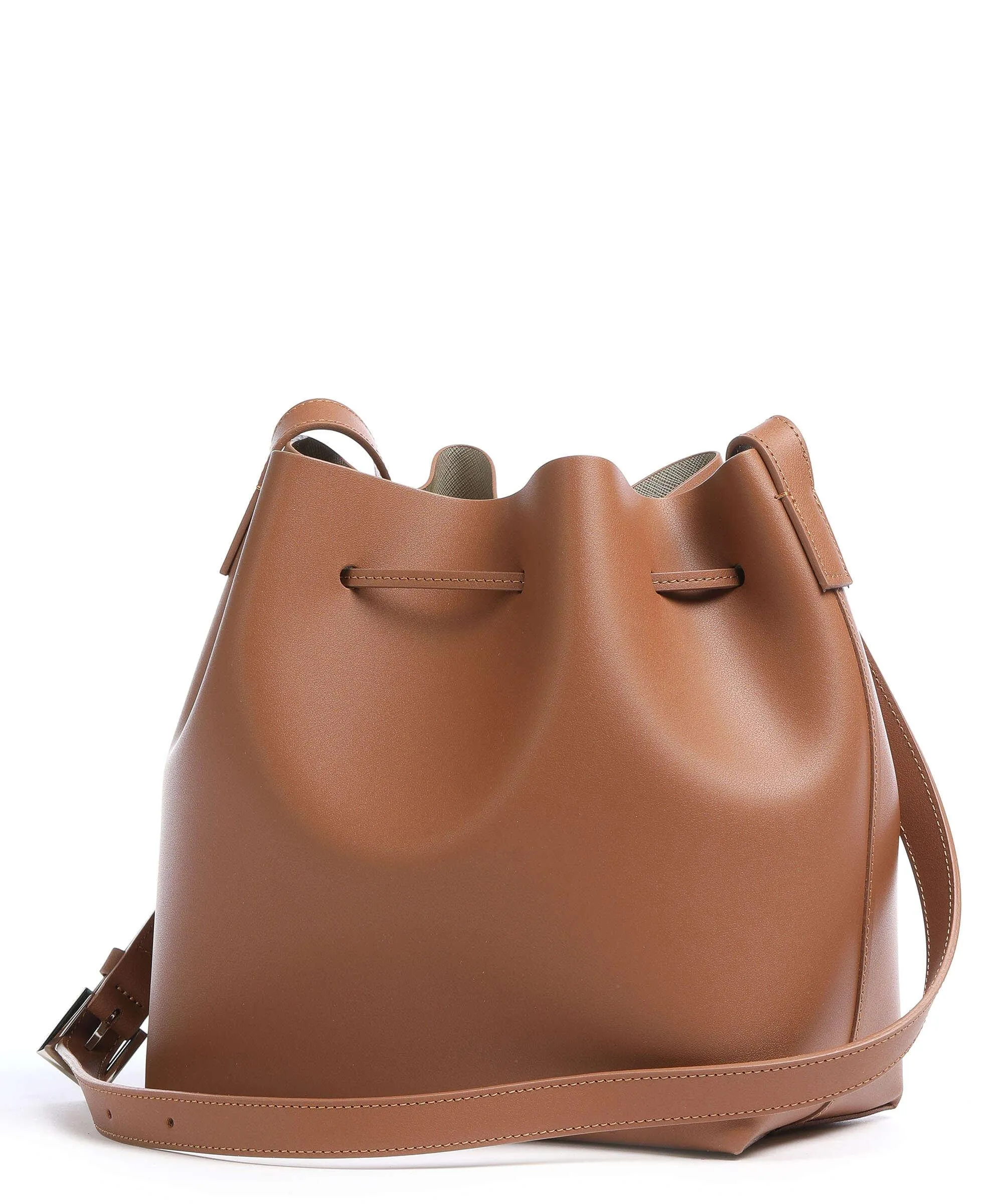  Lancaster Pur & Element City Americanino Borsa a secchiello pelle di vacchetta finemente grana camel  