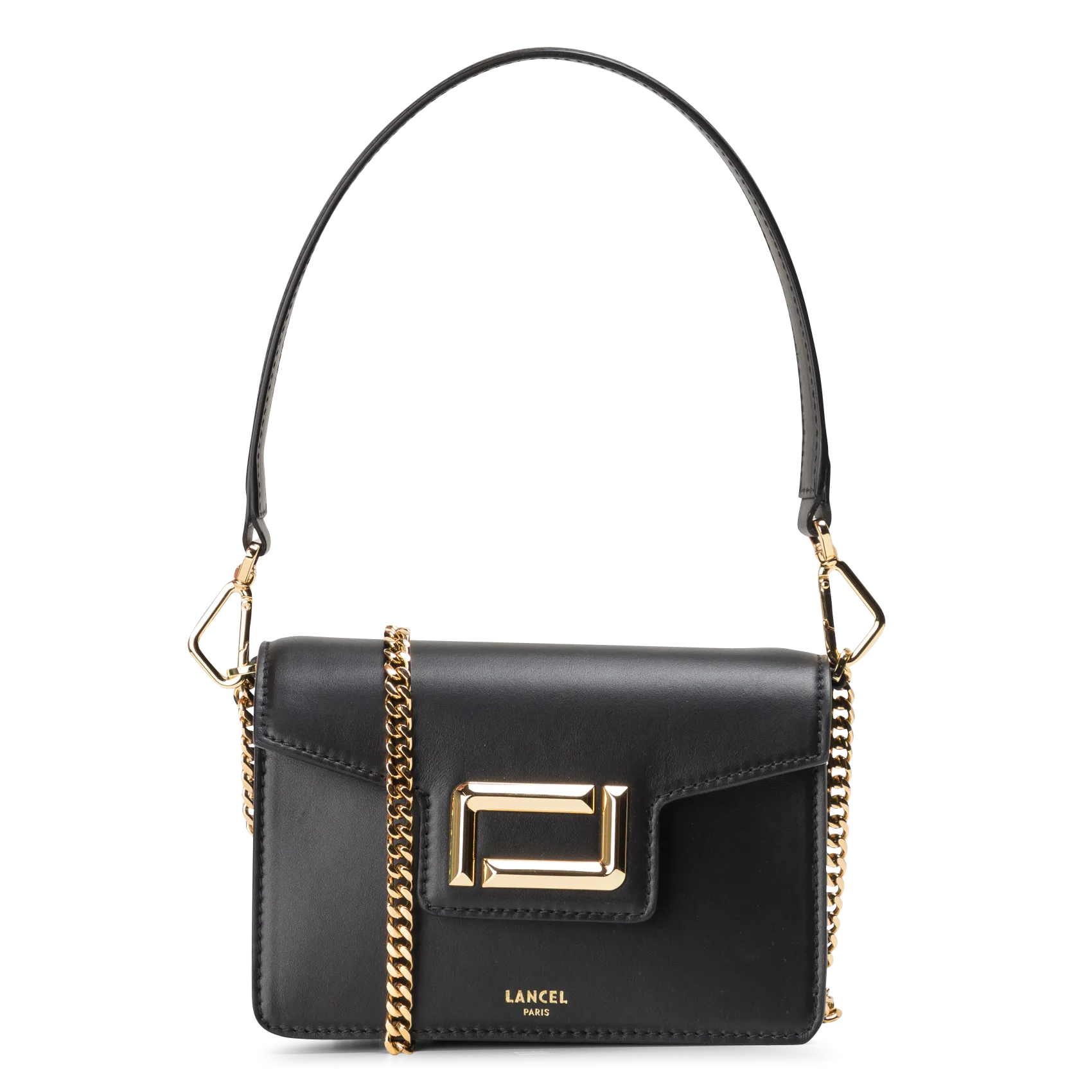  LANCEL   ANGELE MINI - Mini borsa a tracolla con patta in pelle | Nero
