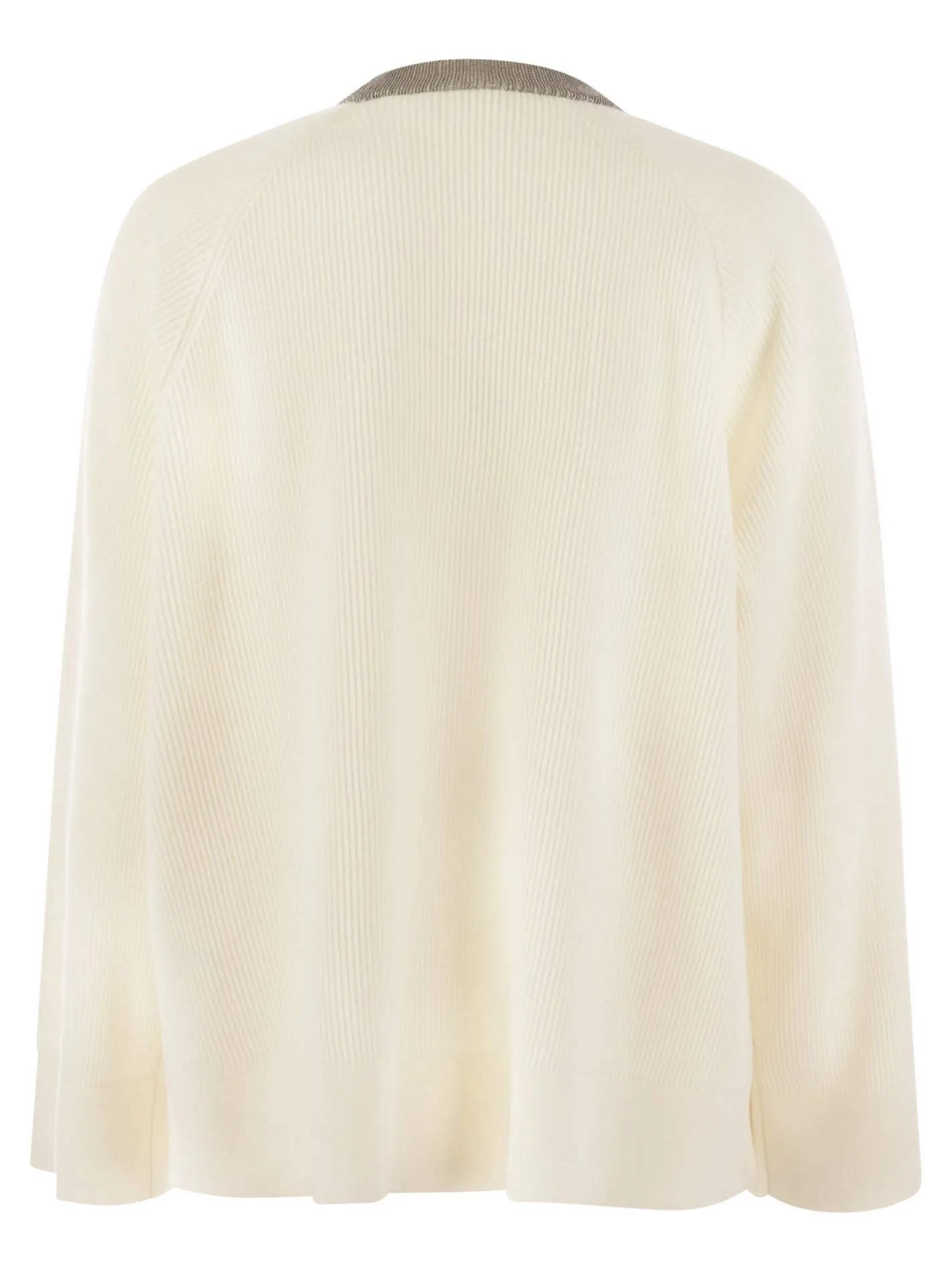 Maglia a coste in cashmere con monile