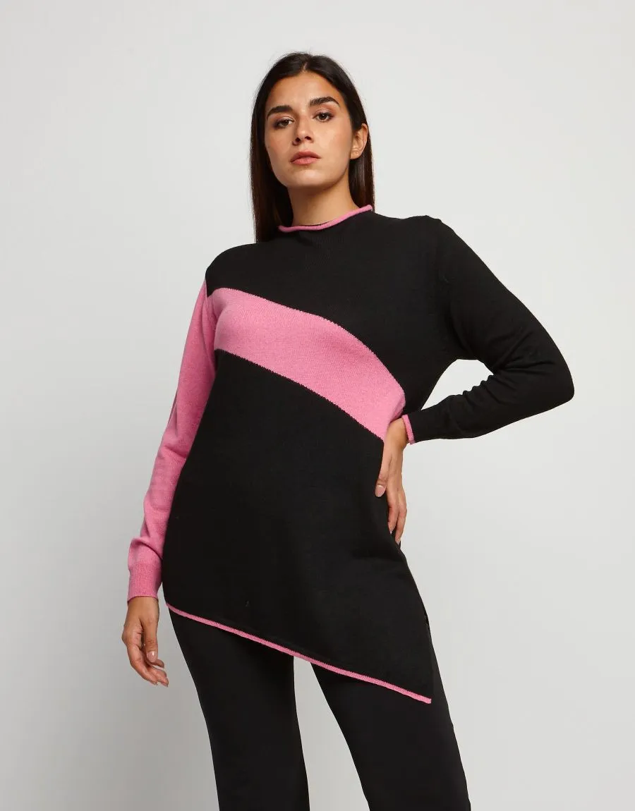 Maglia bicolore in lana