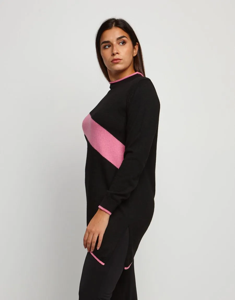 Maglia bicolore in lana