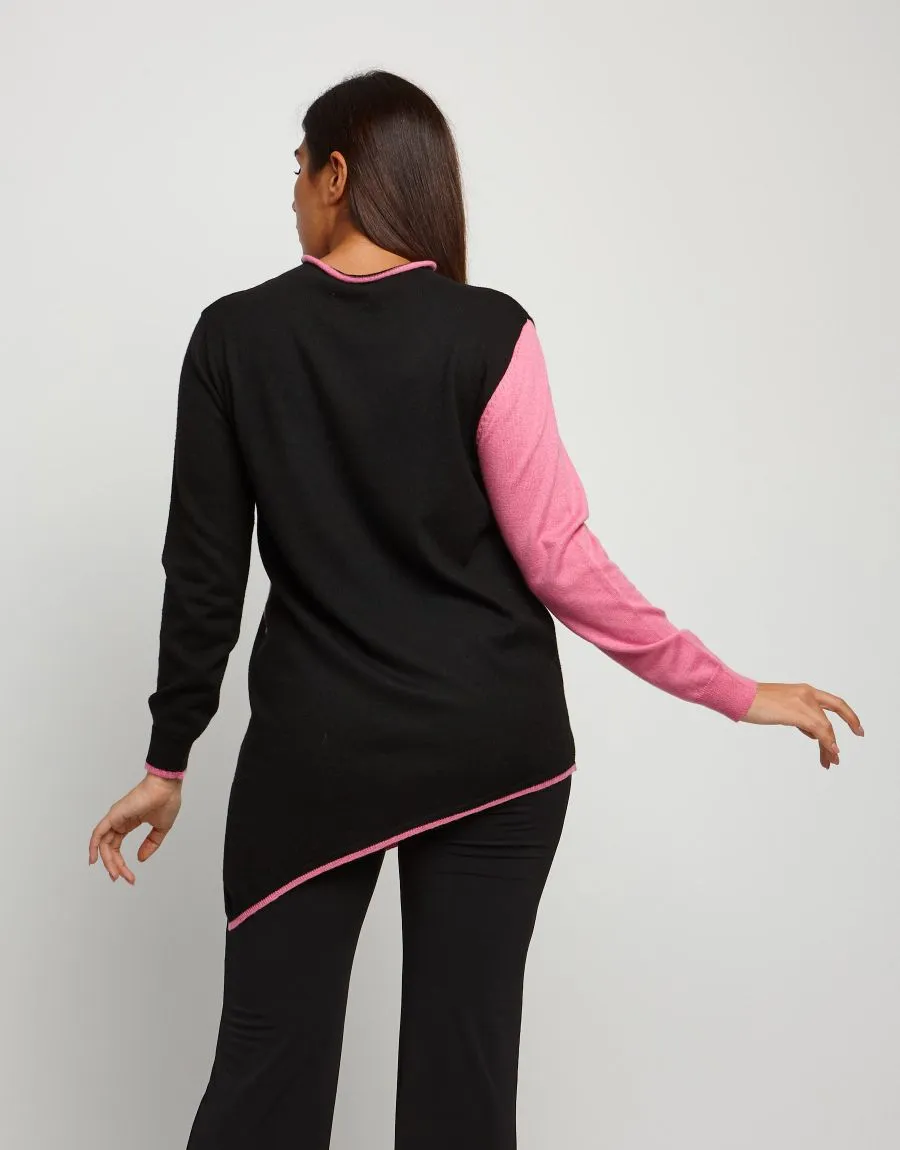 Maglia bicolore in lana
