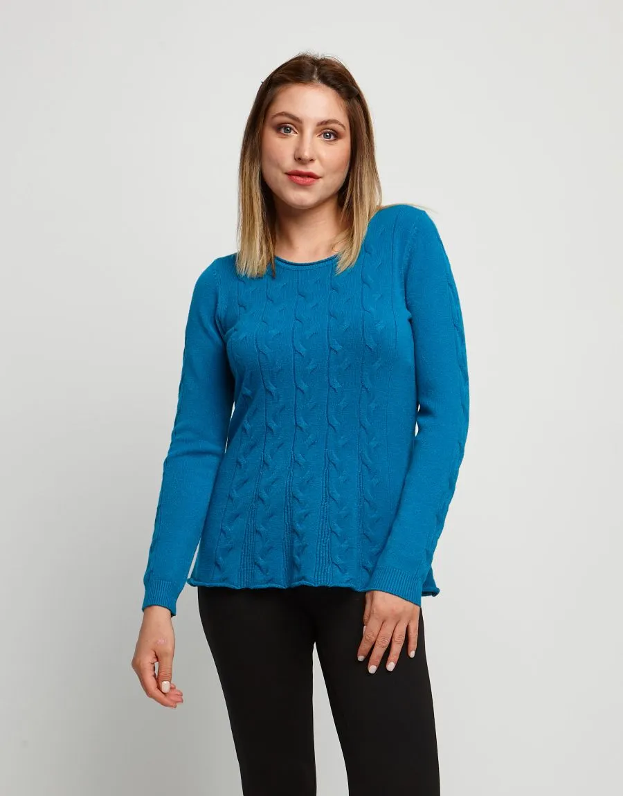Maglia con lavorazione a trecce
