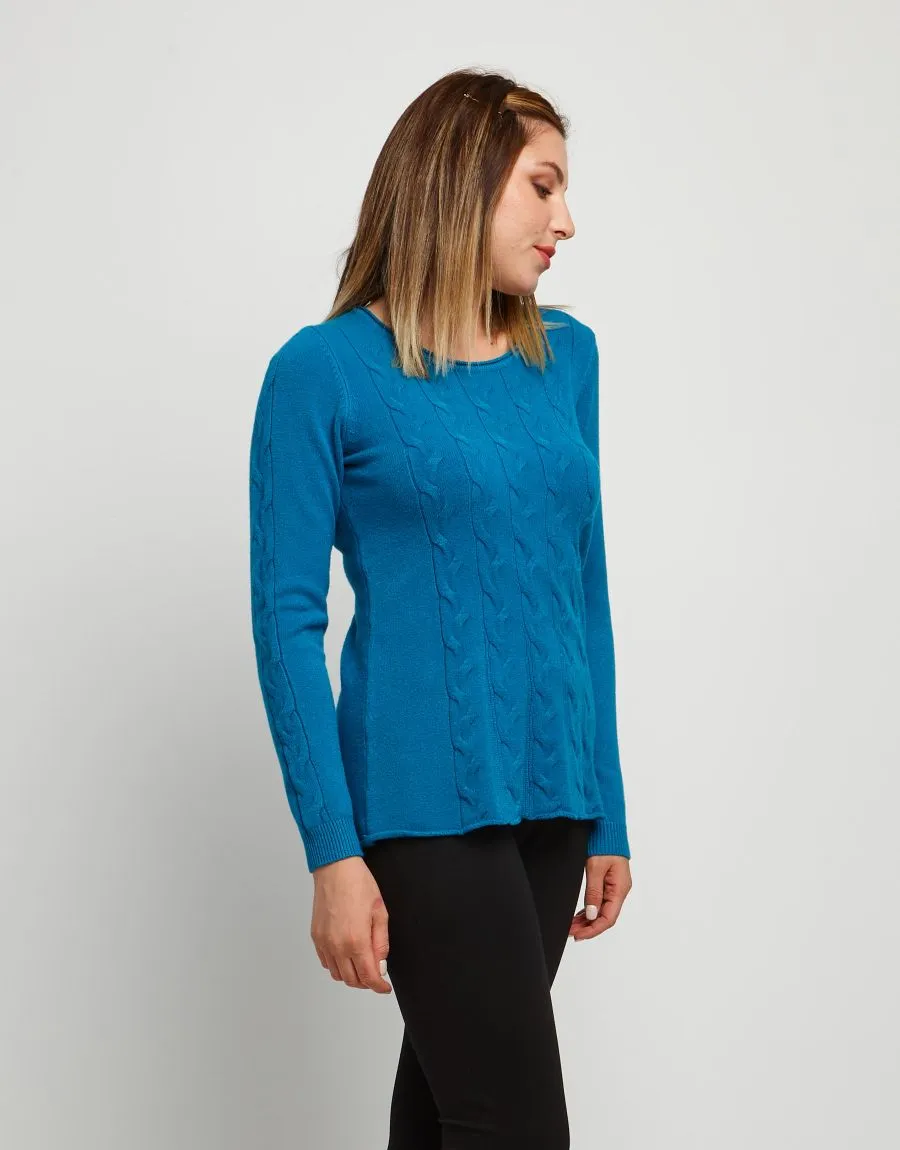 Maglia con lavorazione a trecce